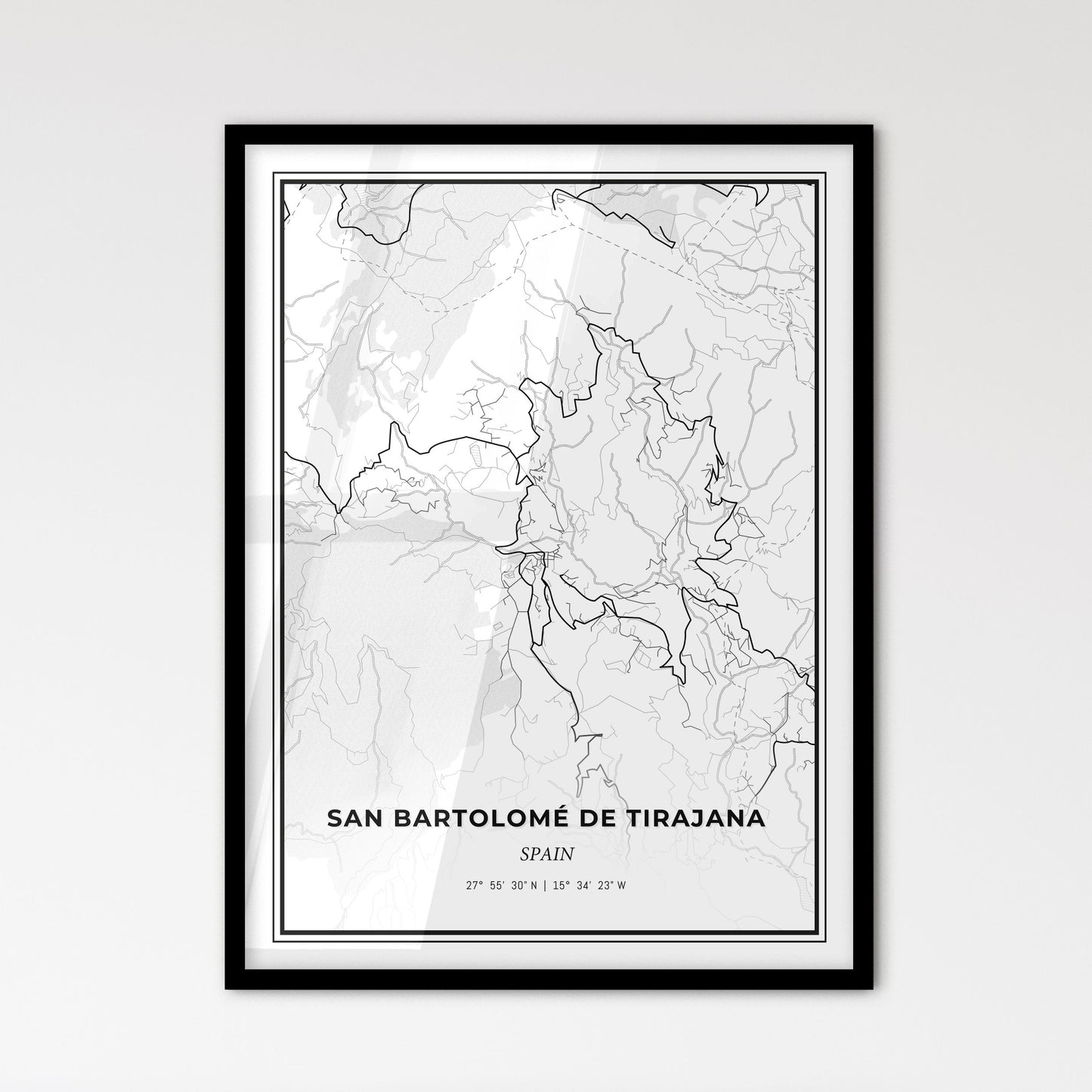 San Bartolomé de Tirajana Spain - Scandinavian Style City Map for Modern Home Decor