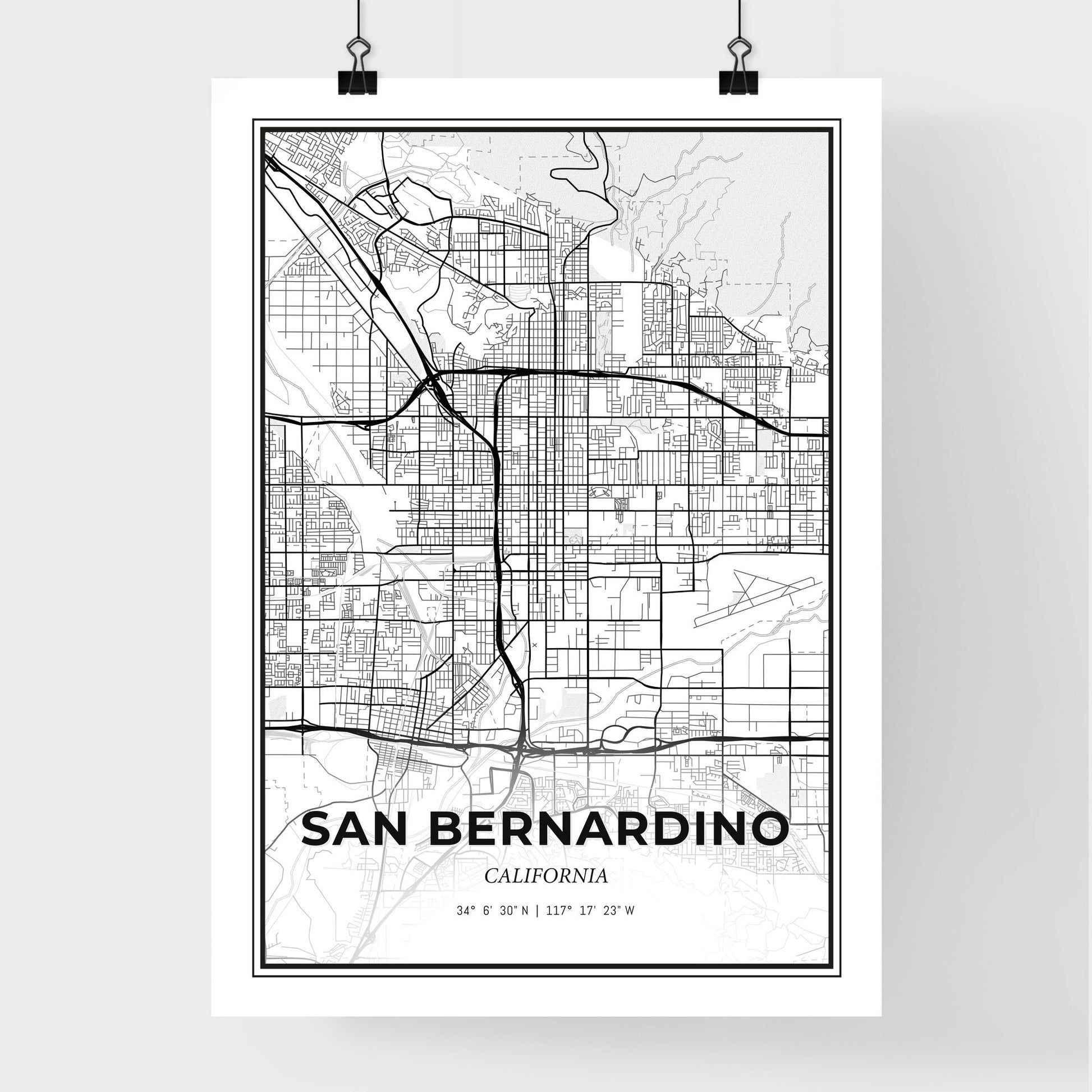 San Bernardino California - Premium City Map Poster