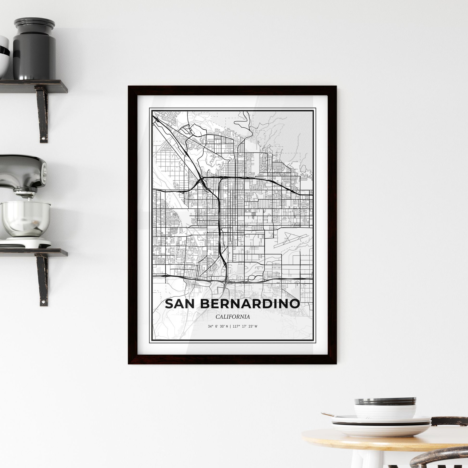 San Bernardino California - Minimal City Map