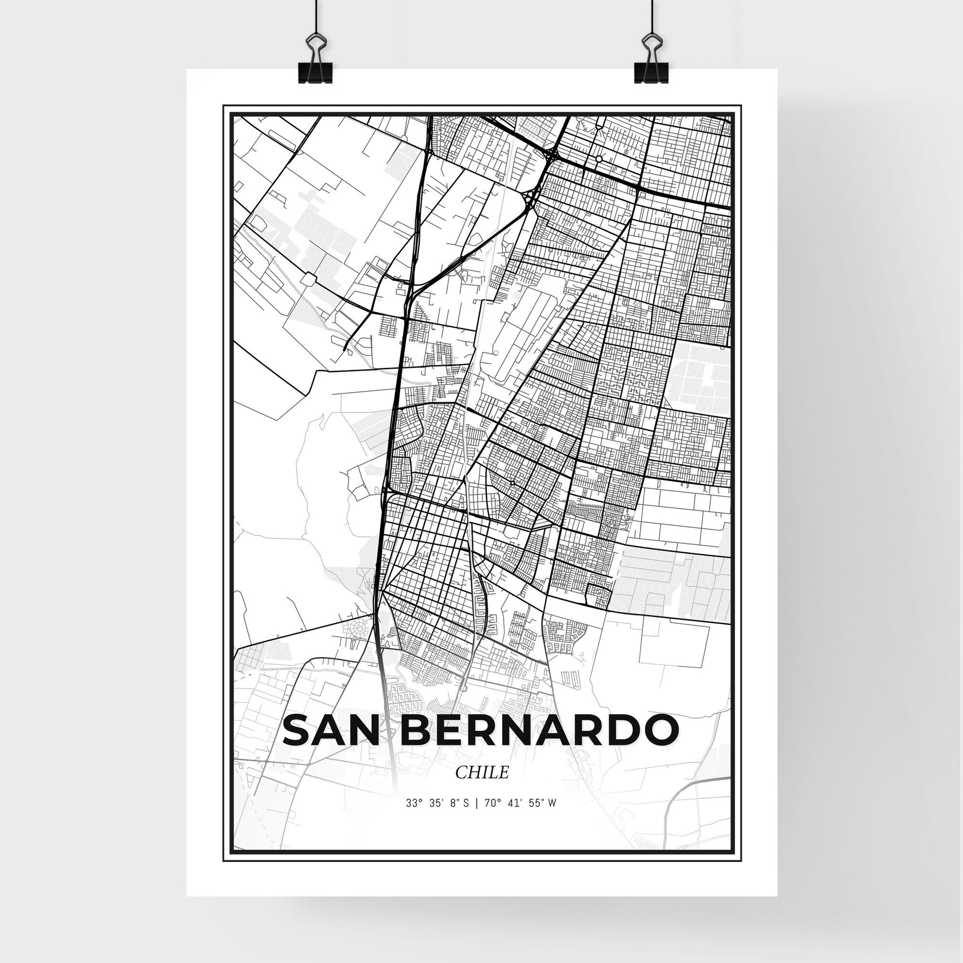 San Bernardo Chile - Premium City Map Poster