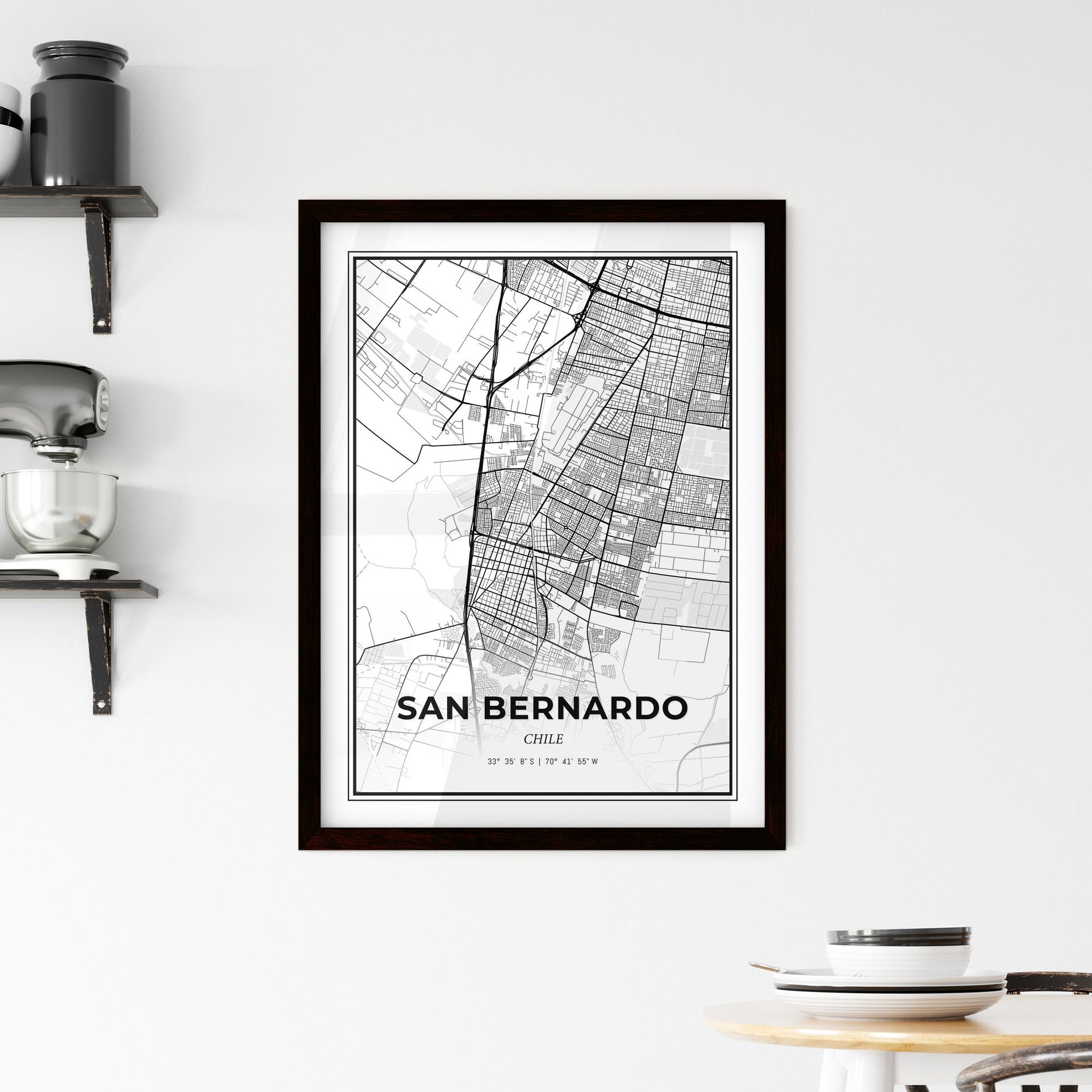 San Bernardo Chile - Minimal City Map