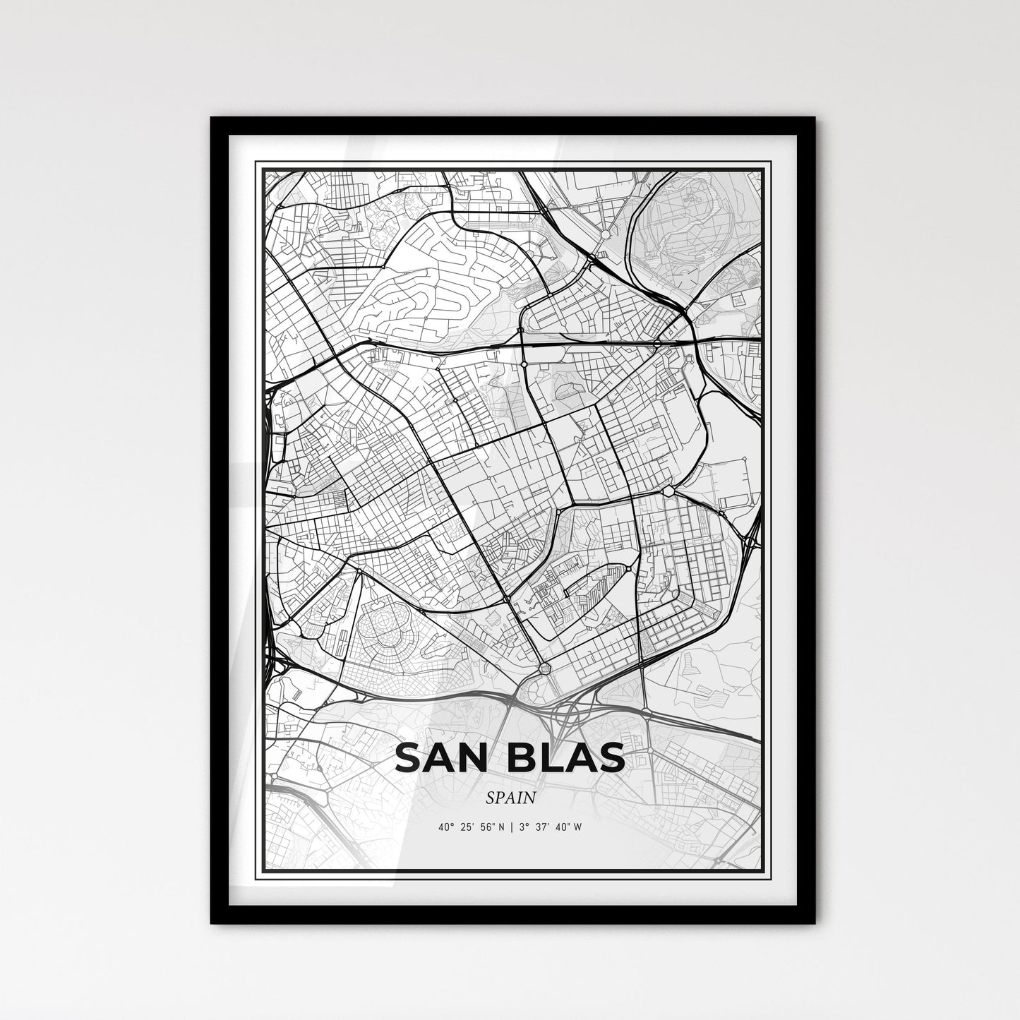 San Blas Spain - Scandinavian Style City Map for Modern Home Decor