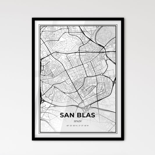 San Blas Spain - Scandinavian Style City Map for Modern Home Decor