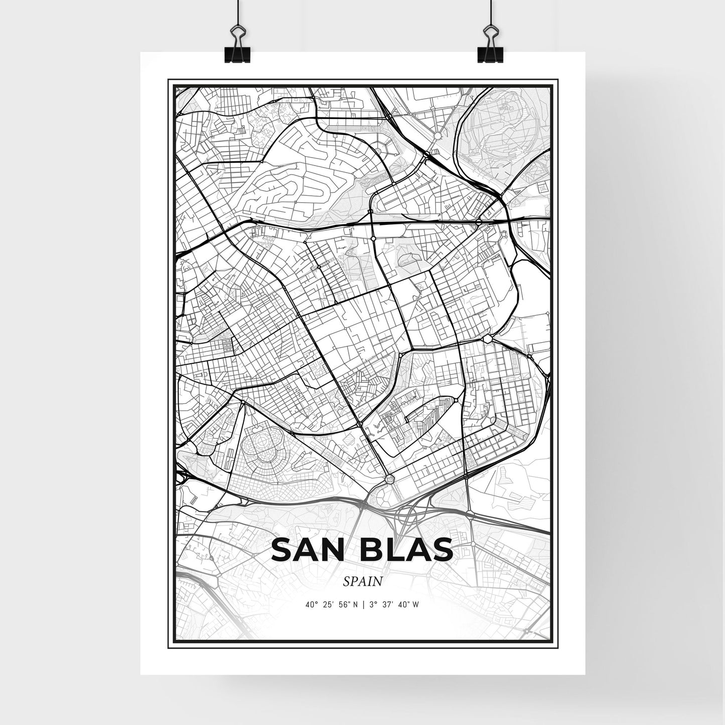 San Blas Spain - Premium City Map Poster