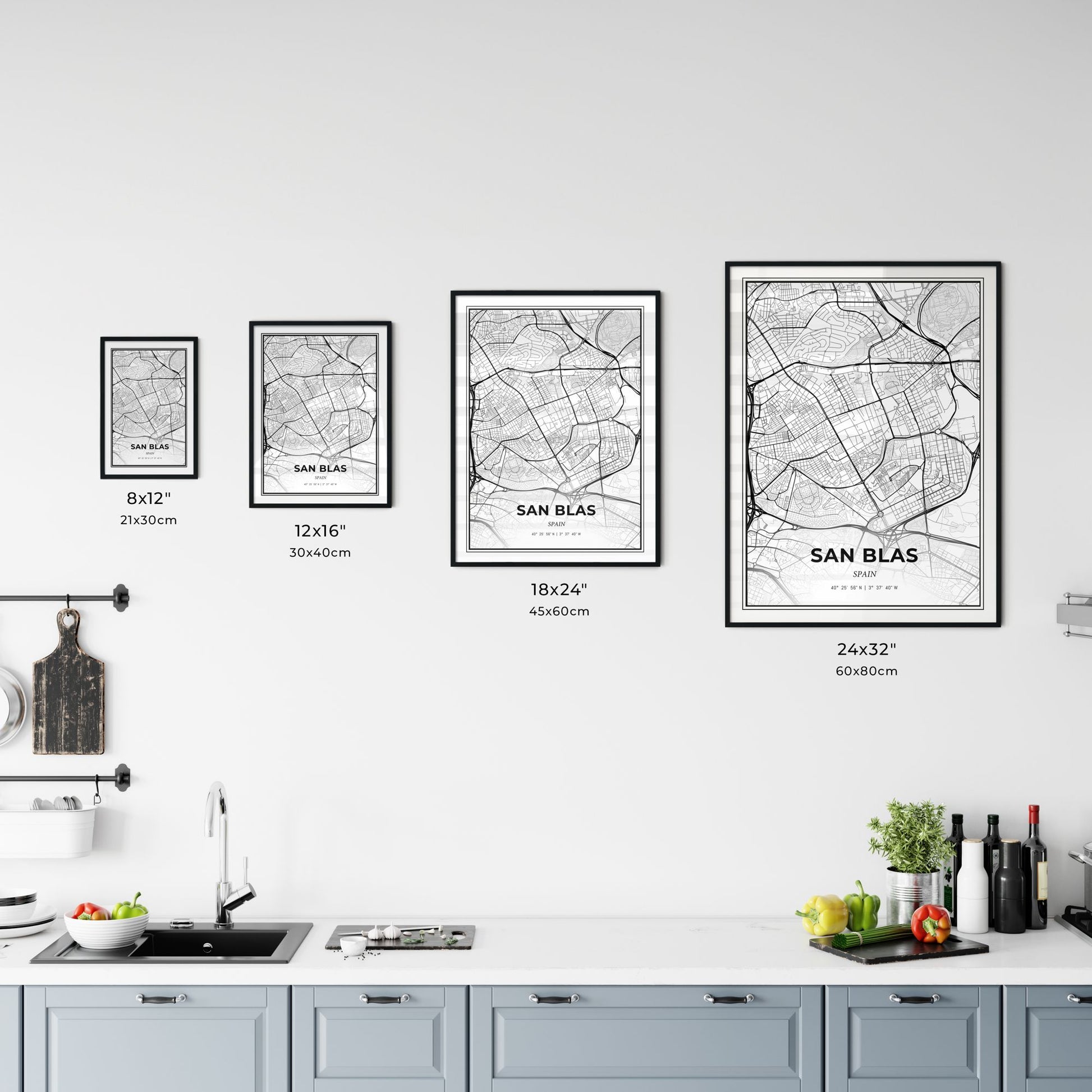 San Blas Spain - Customizable Modern City Map