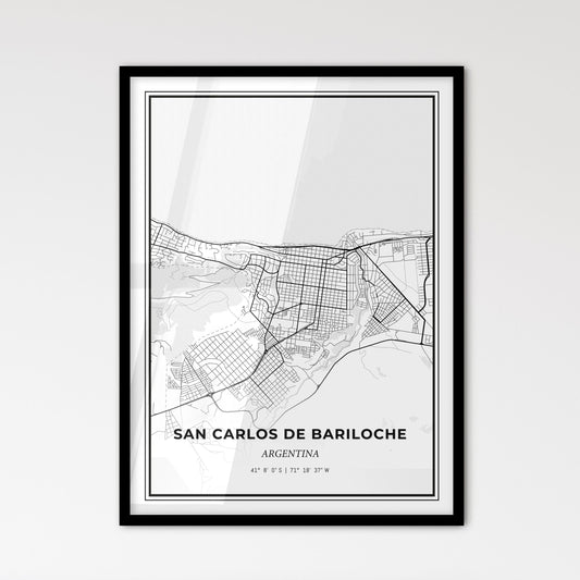 San Carlos de Bariloche Argentina - Scandinavian Style City Map for Modern Home Decor