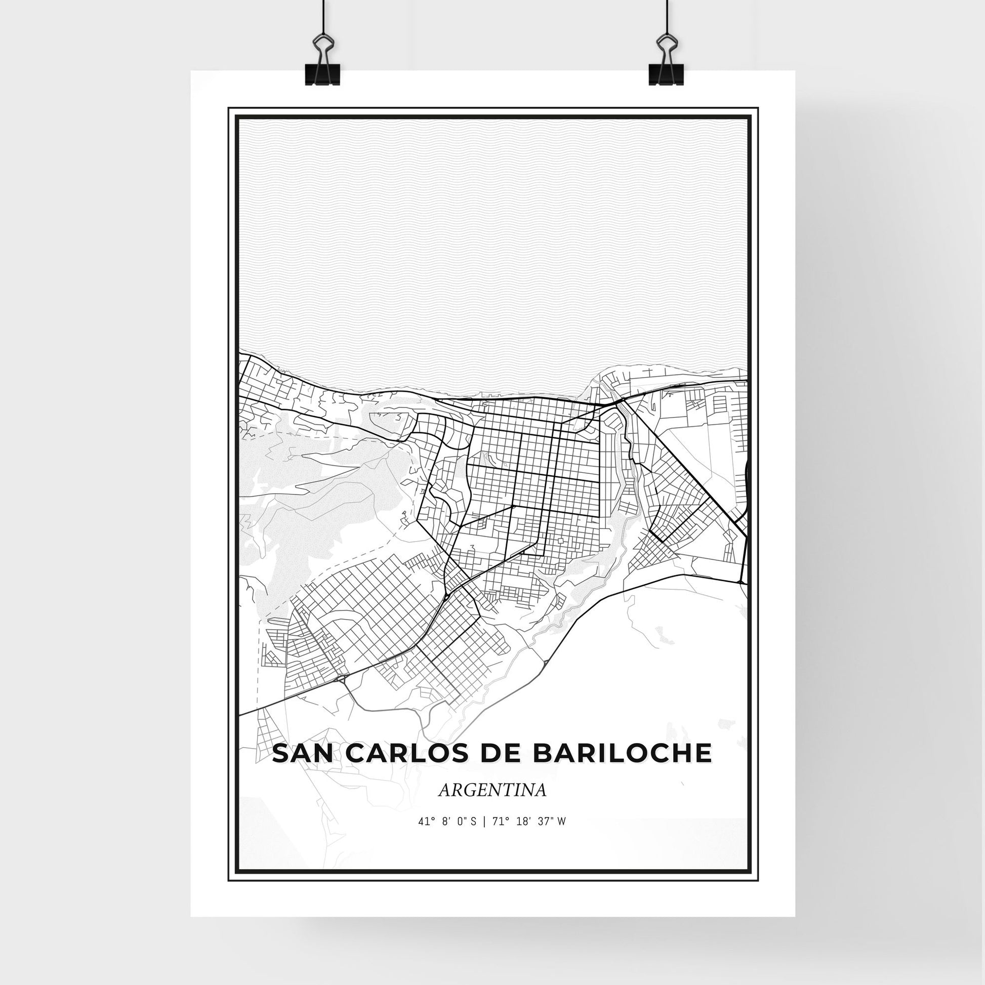 San Carlos de Bariloche Argentina - Premium City Map Poster