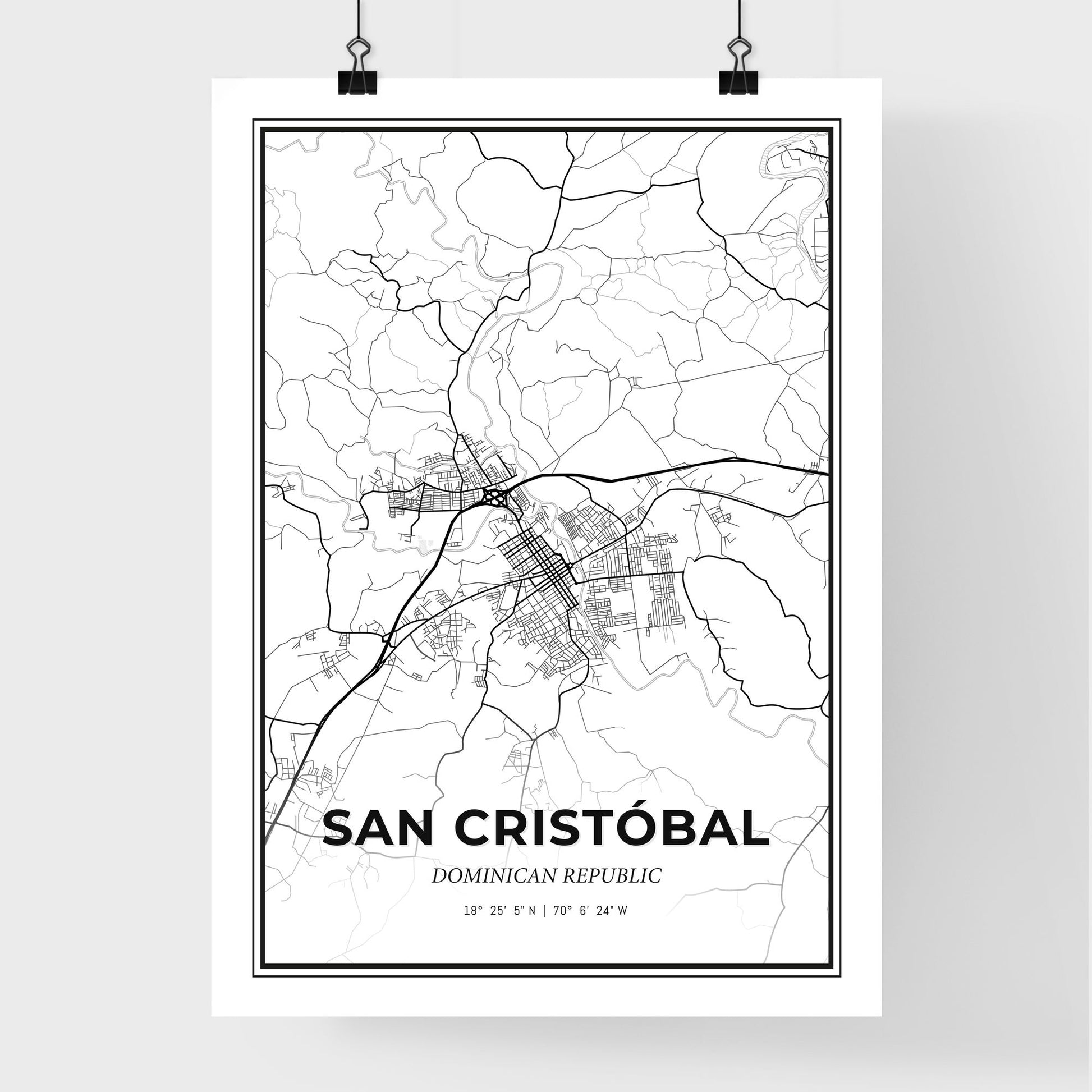 San Cristóbal Dominican Republic - Premium City Map Poster