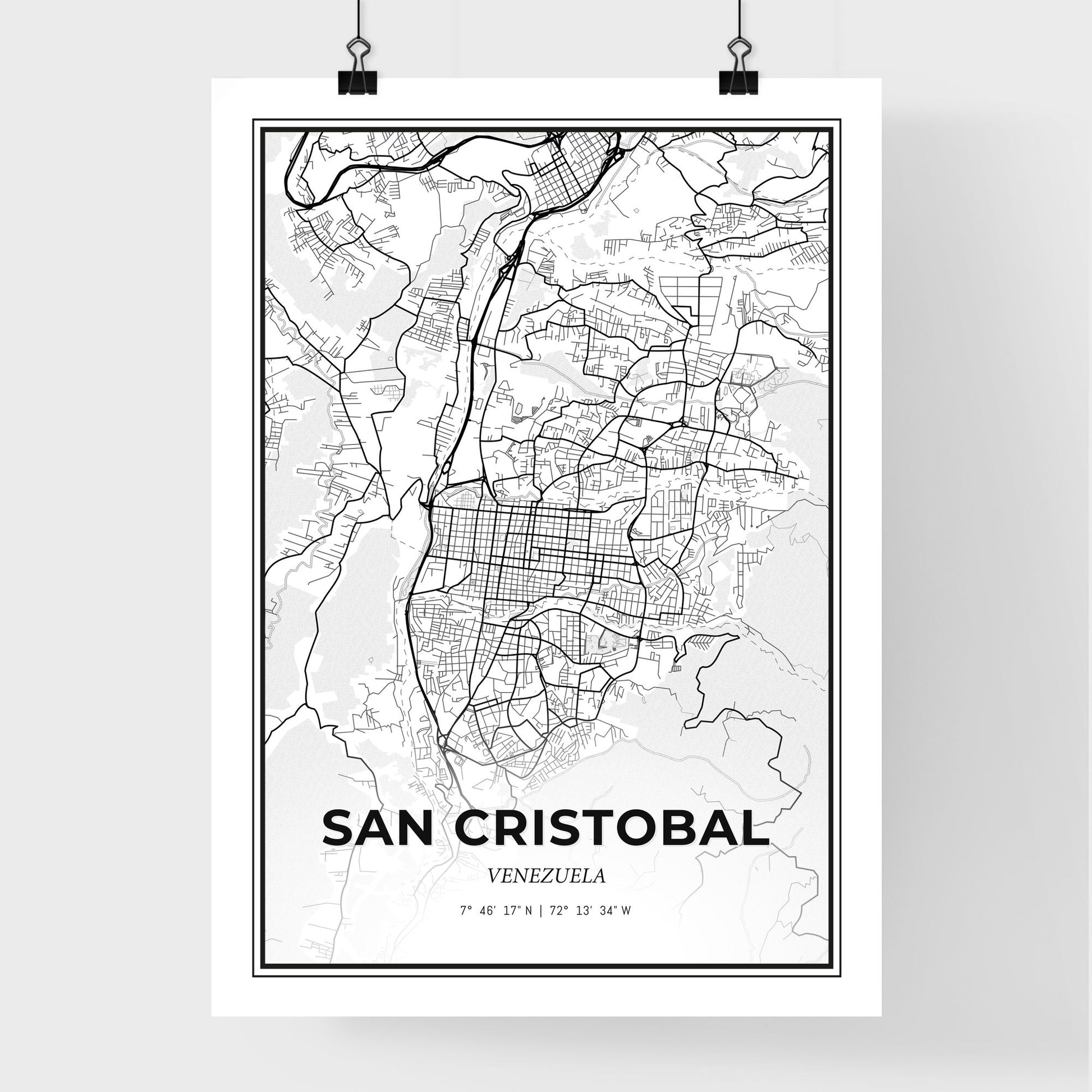 San Cristobal Venezuela - Premium City Map Poster