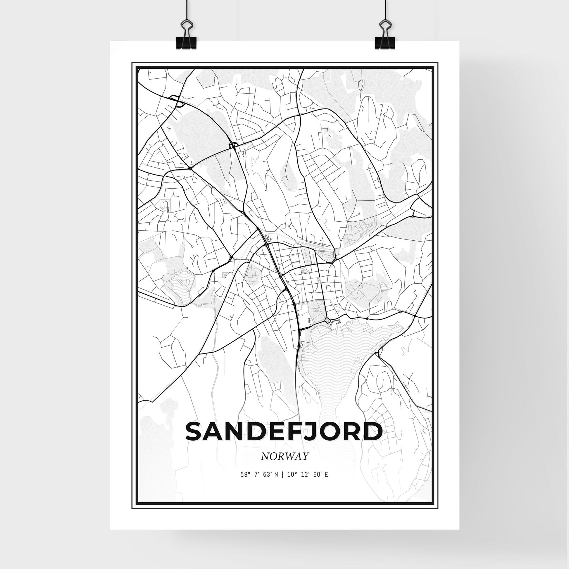 Sandefjord Norway - Premium City Map Poster