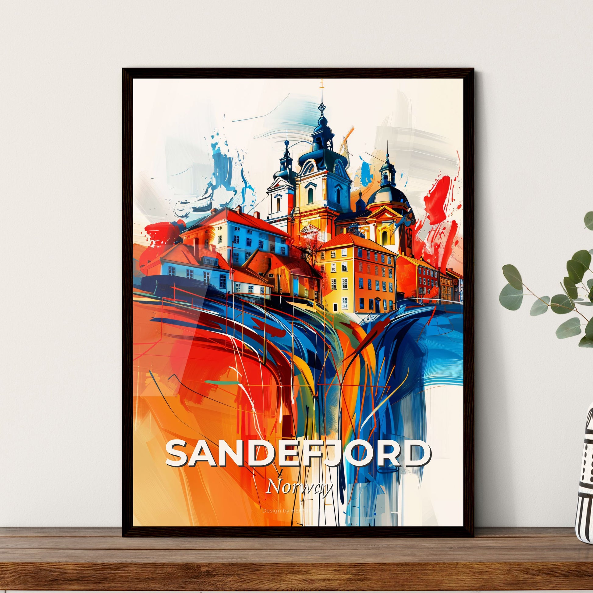 Vibrant Sandefjord, Norway - A Painting Of A City