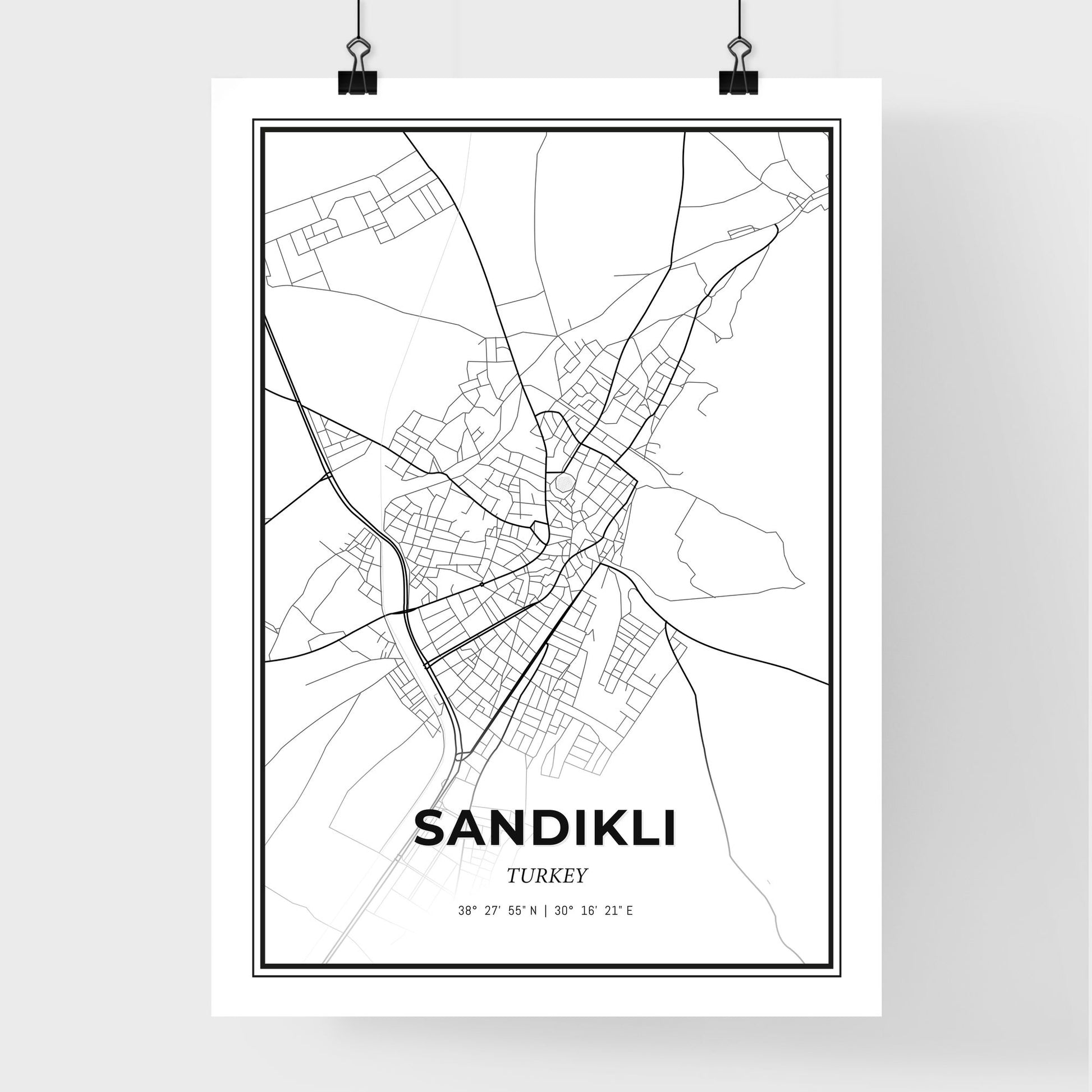 Sandıklı Turkey - Premium City Map Poster