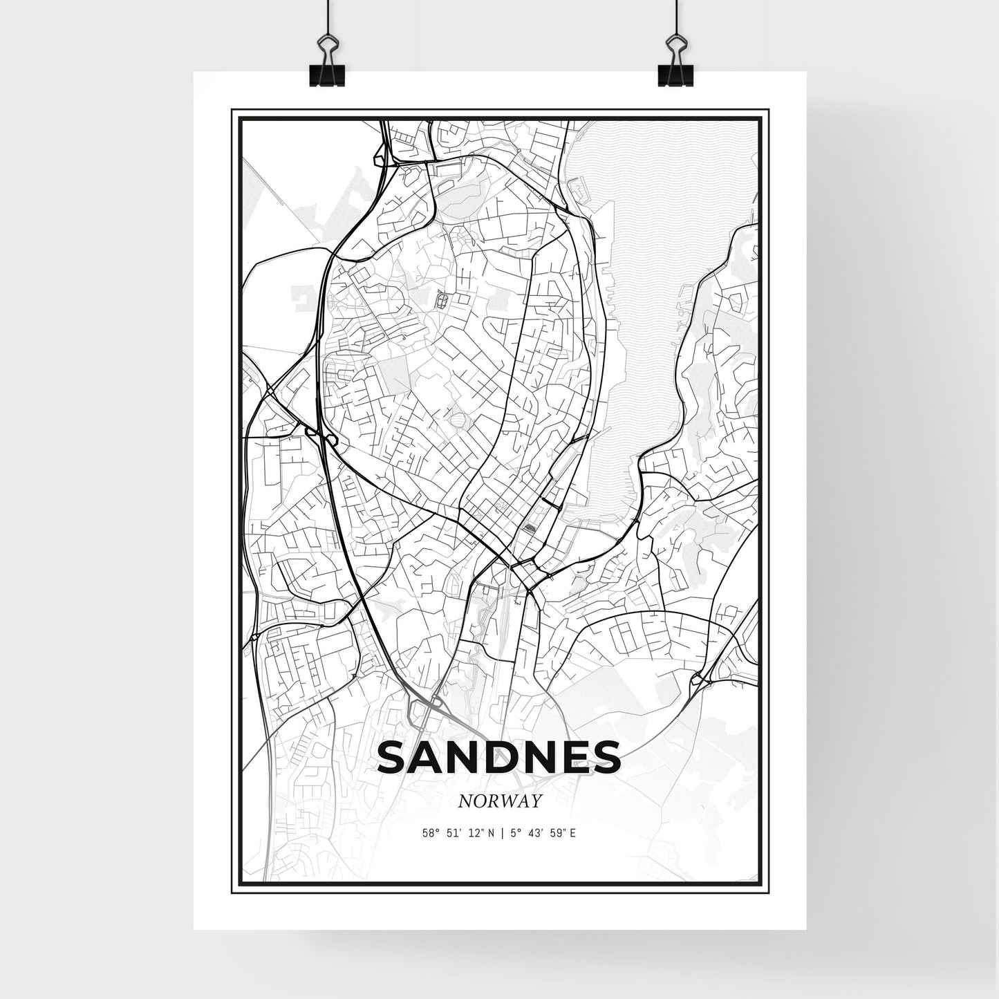 Sandnes Norway - Premium City Map Poster