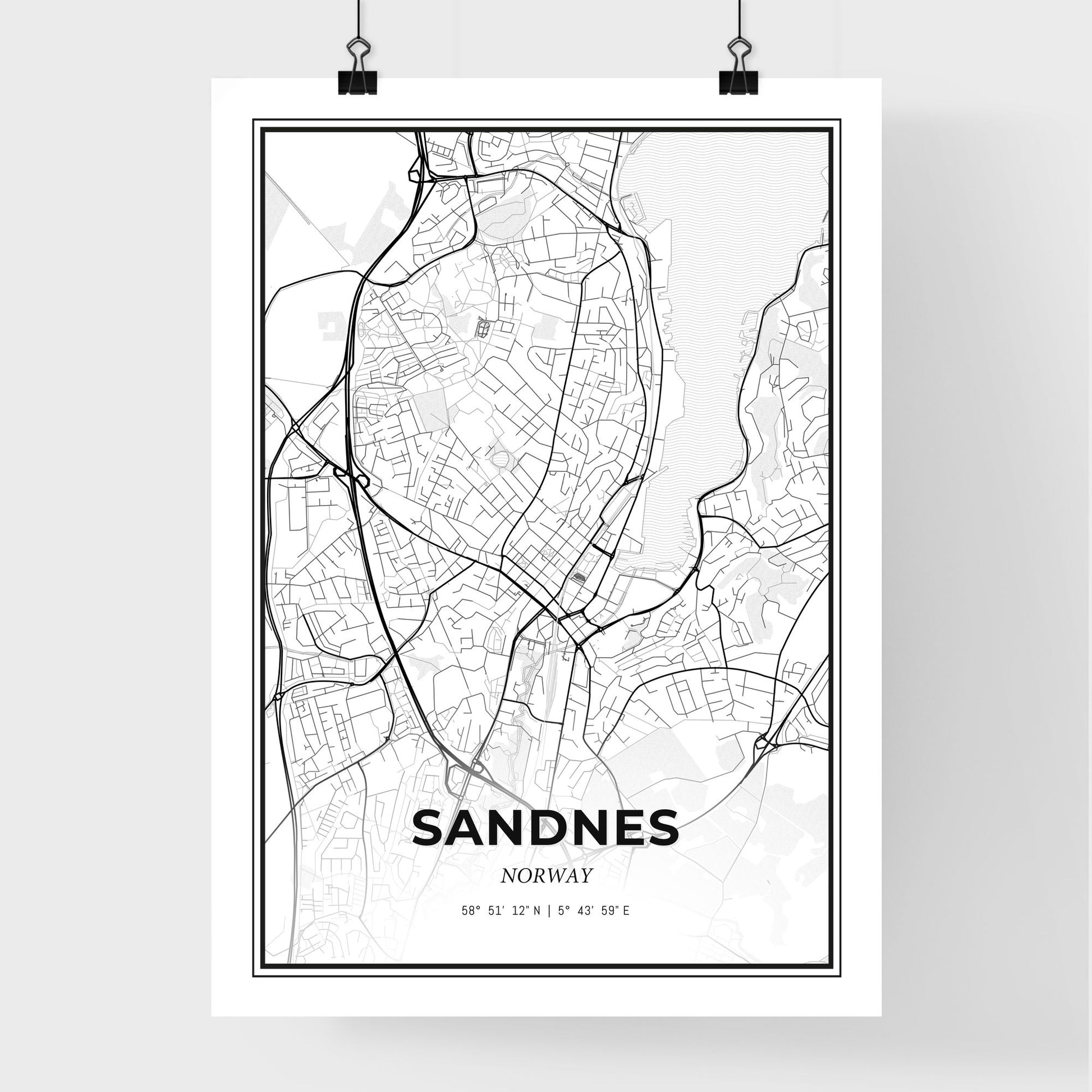 Sandnes Norway - Premium City Map Poster