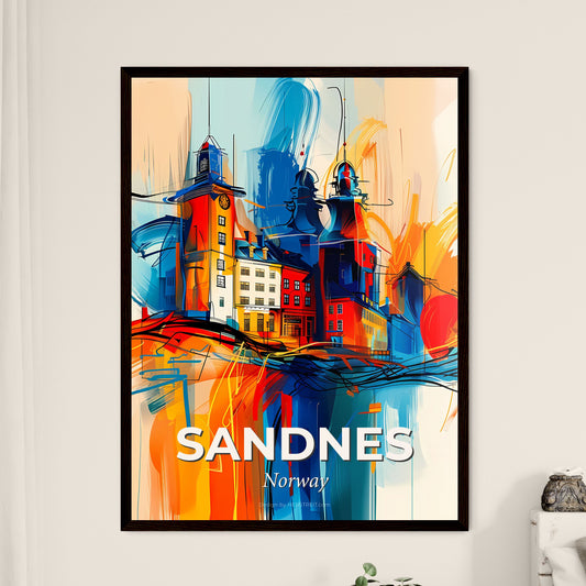 Vibrant Sandnes, Norway - A Colorful Painting Of A Building