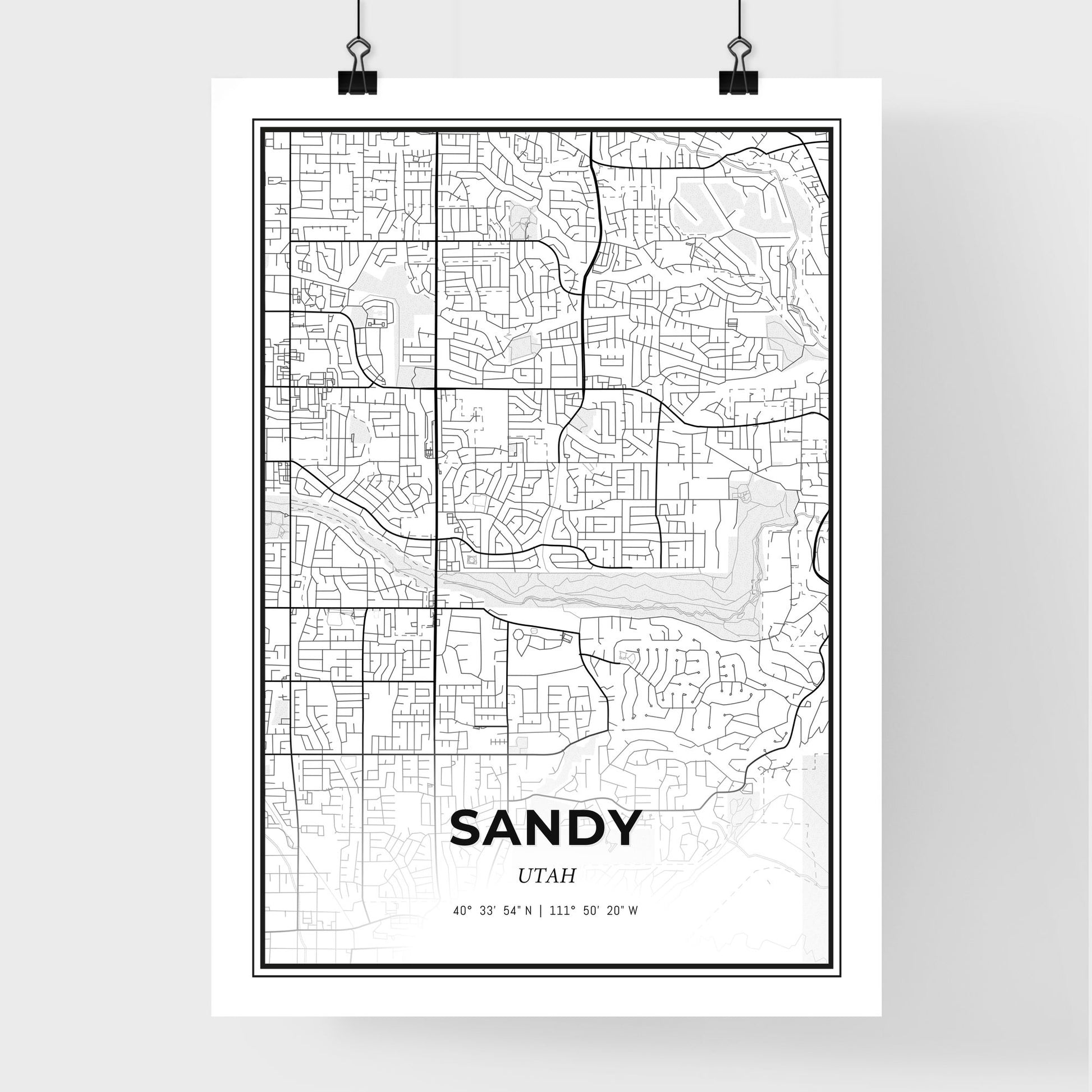 Sandy Utah - Premium City Map Poster