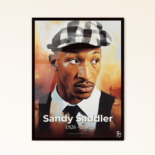 Portrait of Sandy Saddler, 1926 - 2001. Impressionistic painting of a man in a hat.