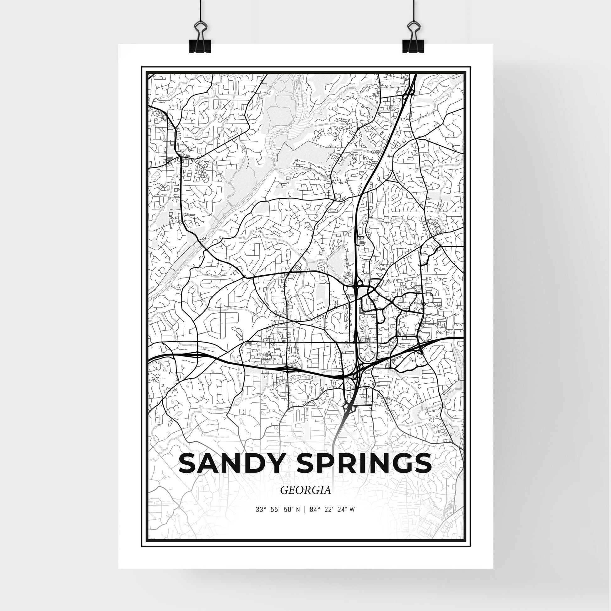 Sandy Springs Georgia - Premium City Map Poster