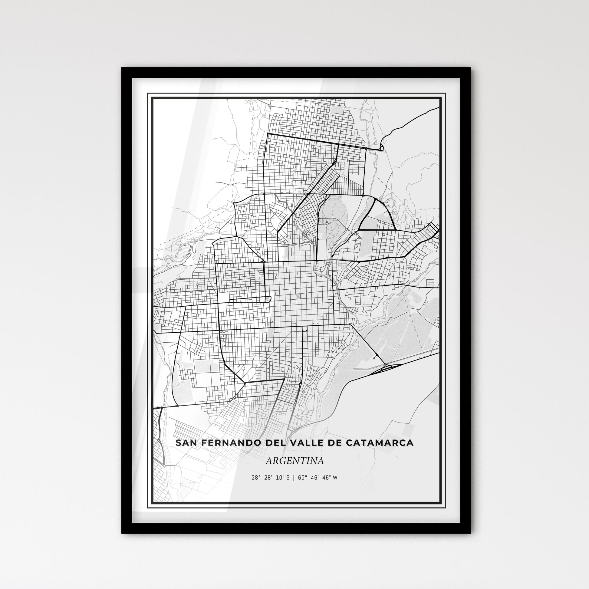 San Fernando del Valle de Catamarca Argentina - Scandinavian Style City Map for Modern Home Decor