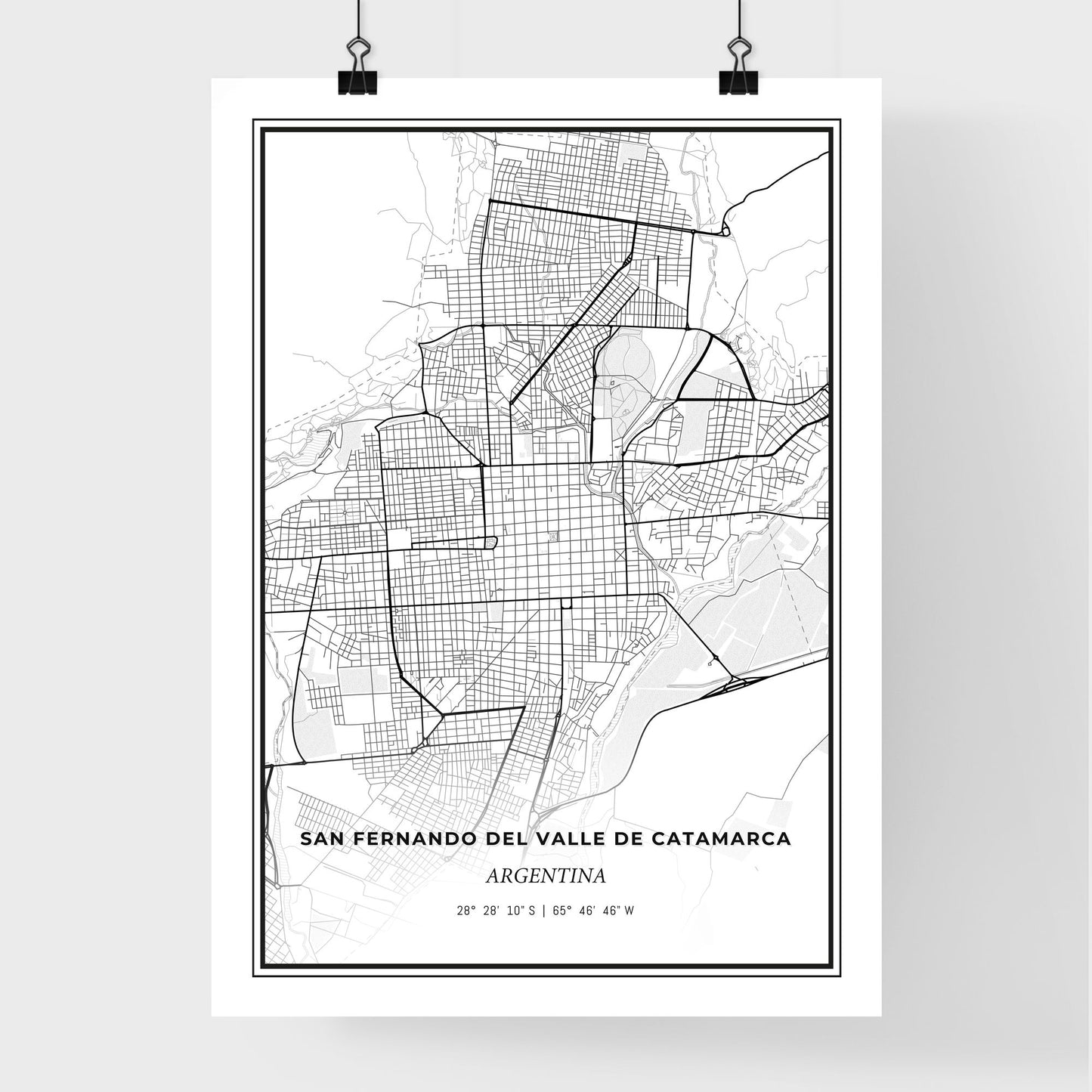 San Fernando del Valle de Catamarca Argentina - Premium City Map Poster