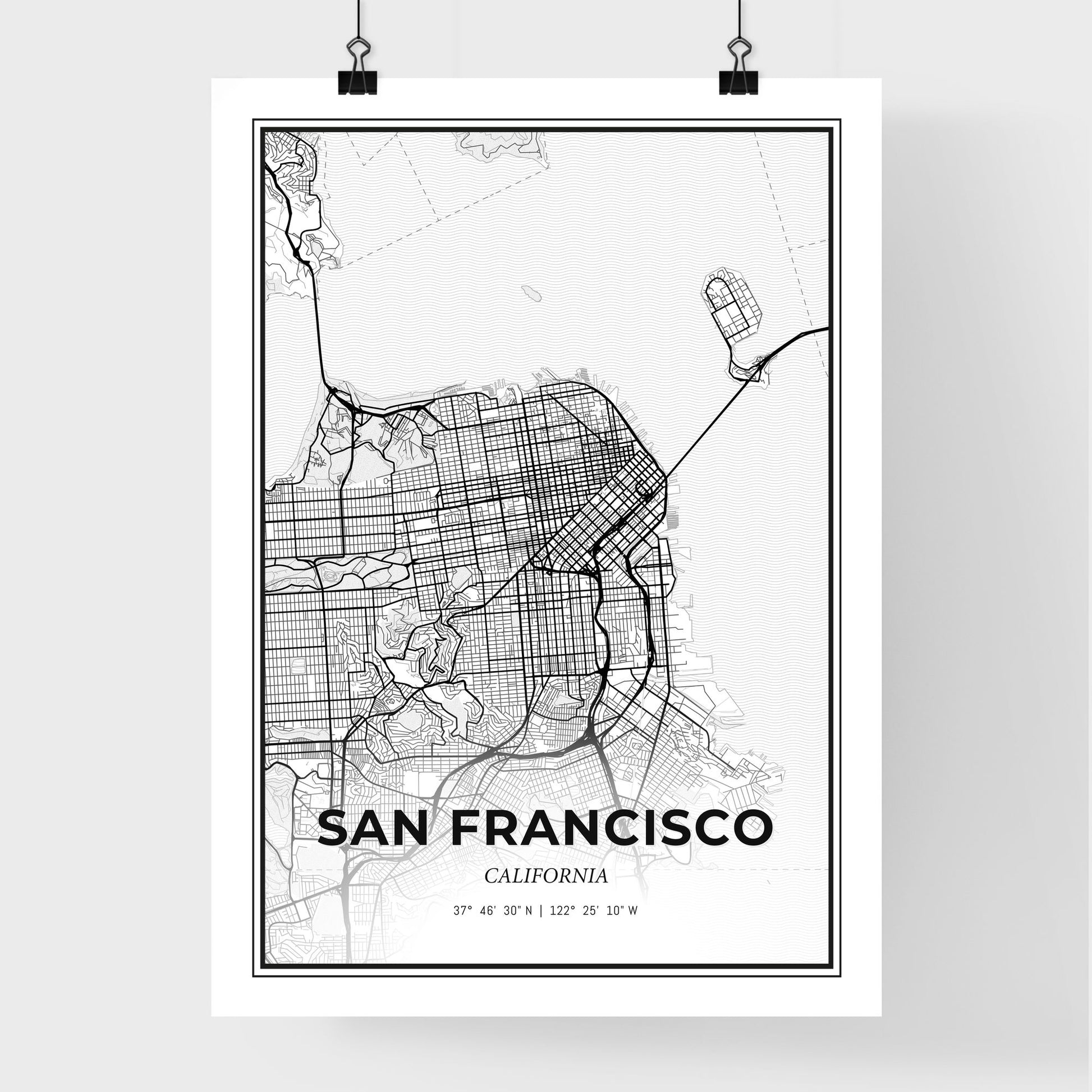 San Francisco California - Premium City Map Poster