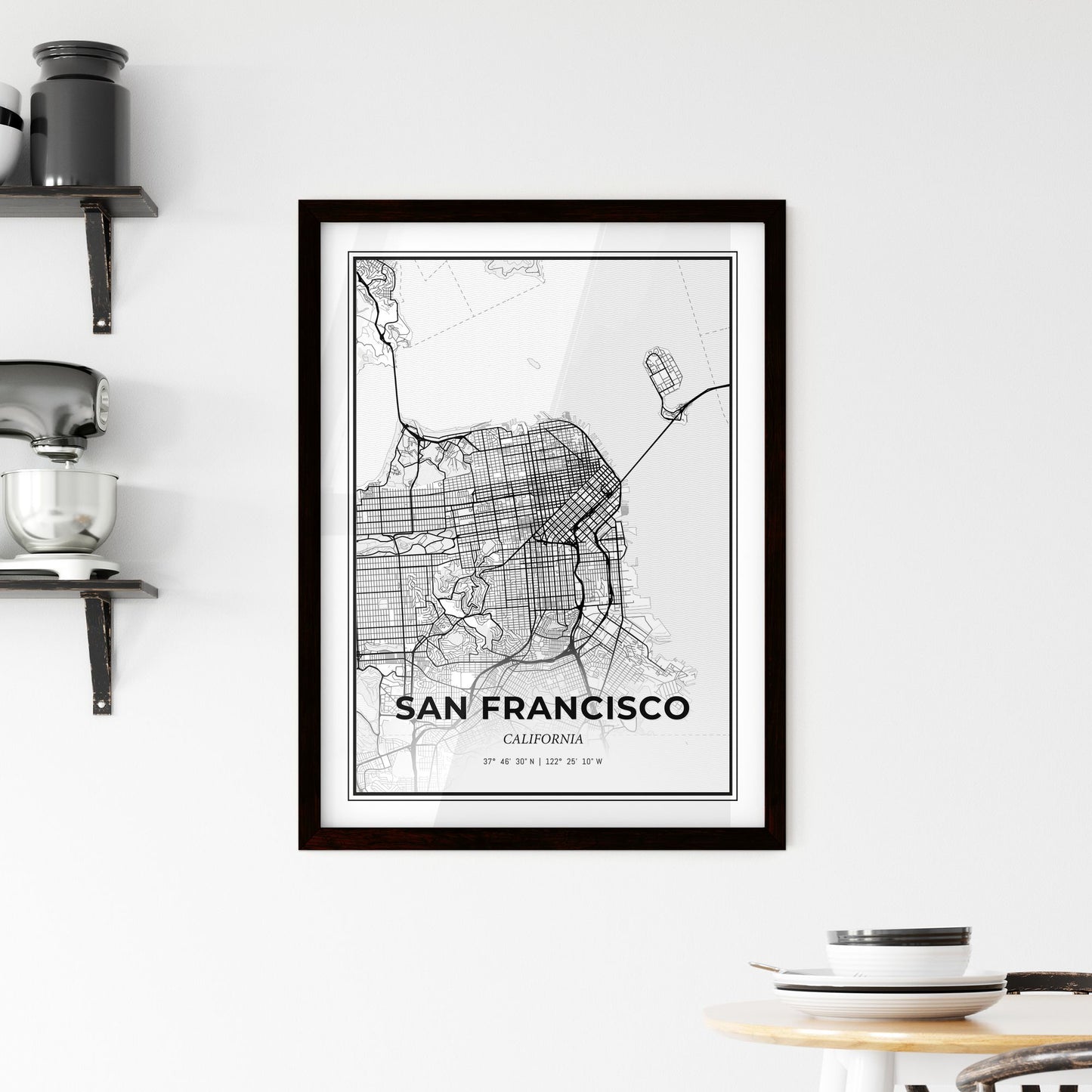 San Francisco California - Minimal City Map