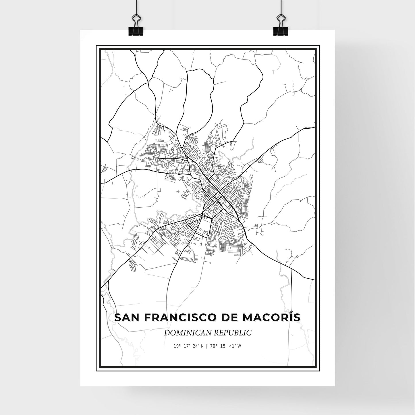 San Francisco de Macorís Dominican Republic - Premium City Map Poster