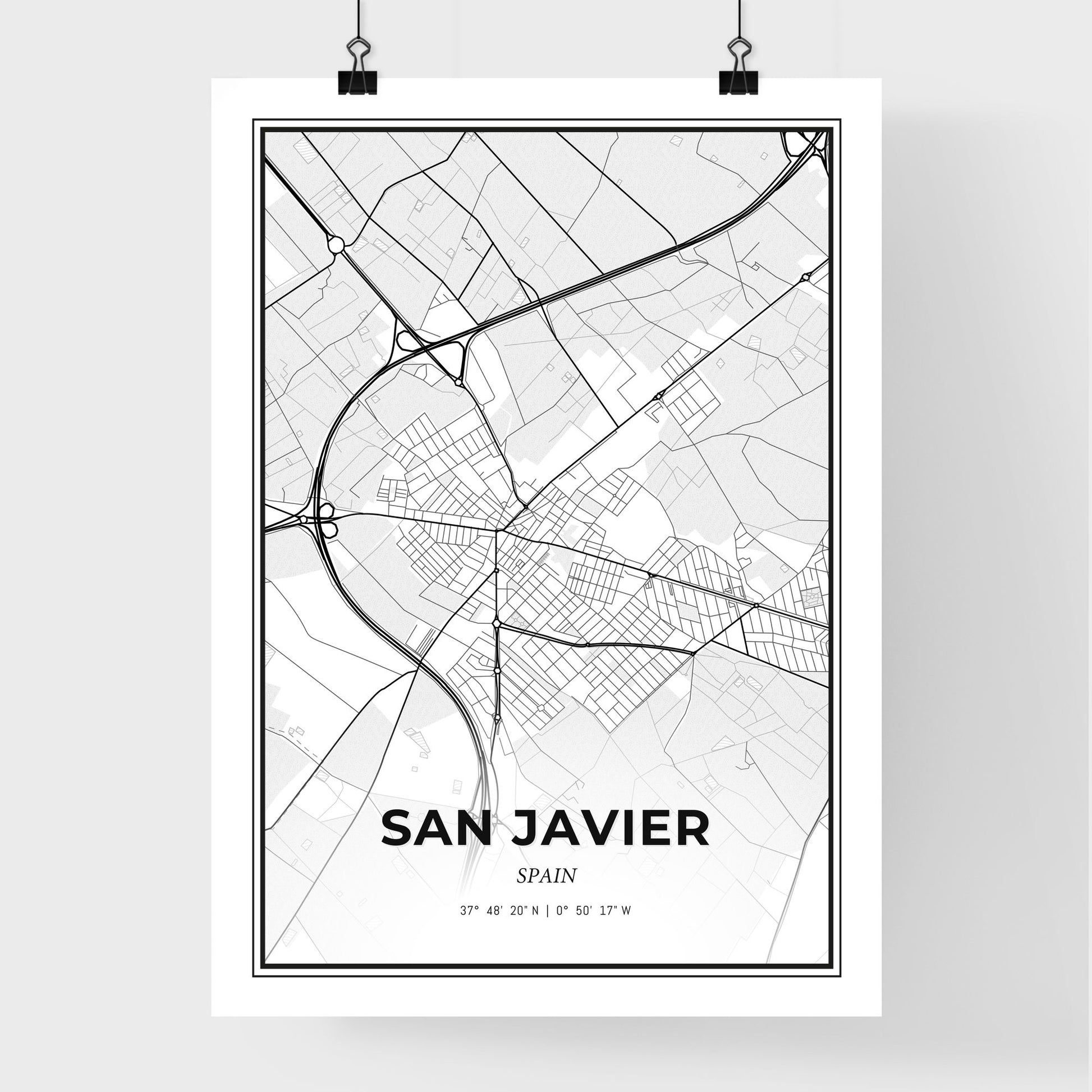 San Javier Spain - Premium City Map Poster