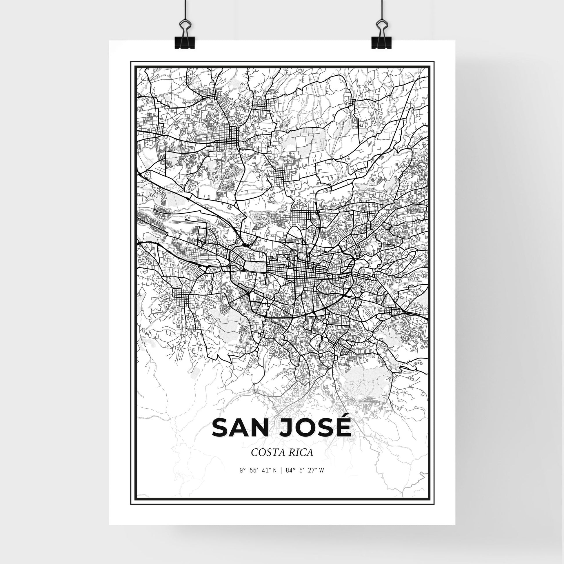 San José Costa Rica - Premium City Map Poster