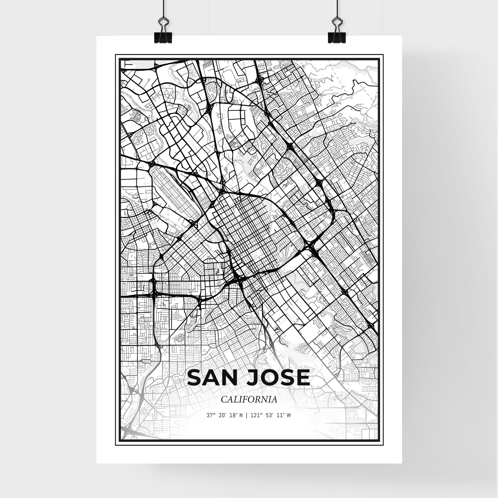 San Jose California - Premium City Map Poster