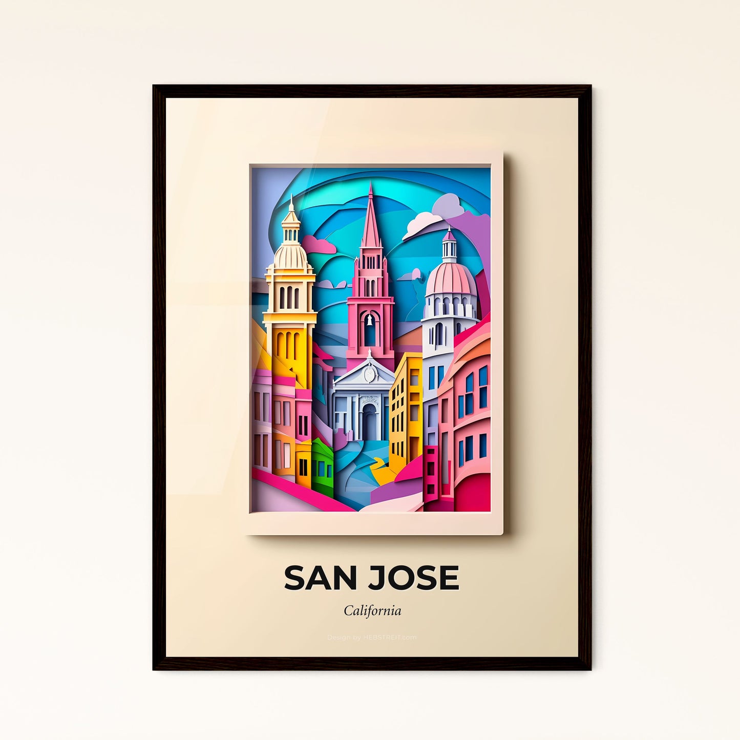 Vivid San Jose, California - a city with a clock tower