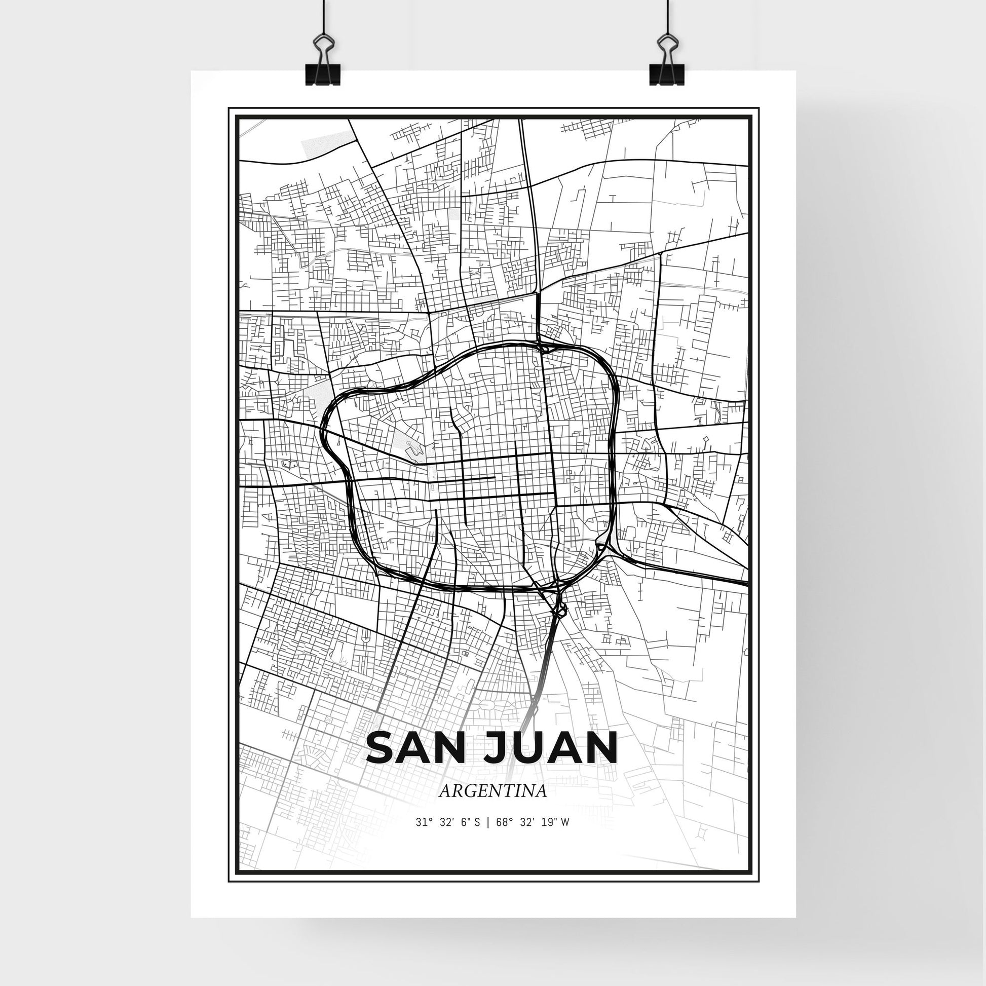 San Juan Argentina - Premium City Map Poster