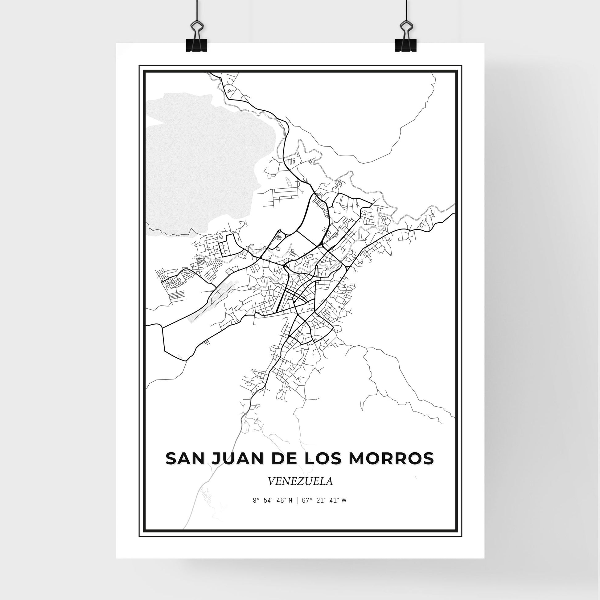 San Juan de los Morros Venezuela - Premium City Map Poster