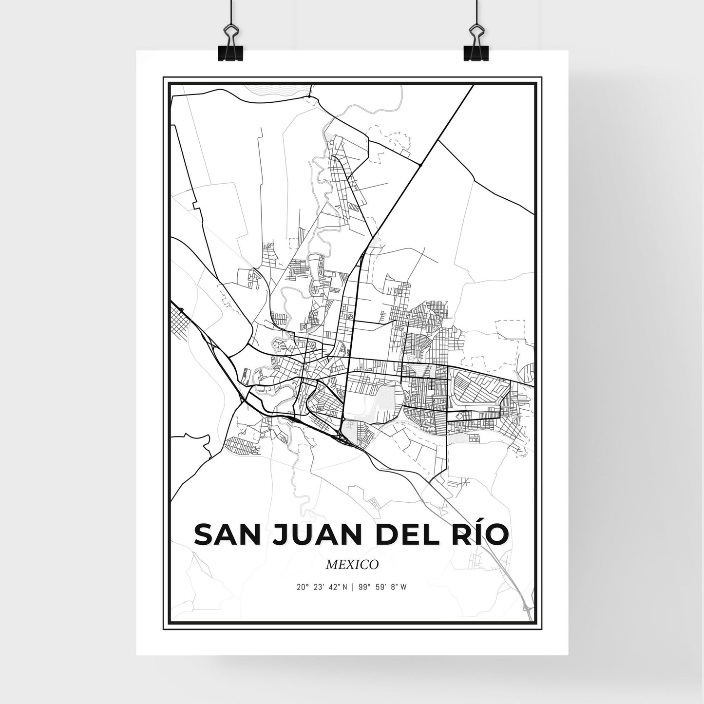 San Juan del Río Mexico - Premium City Map Poster