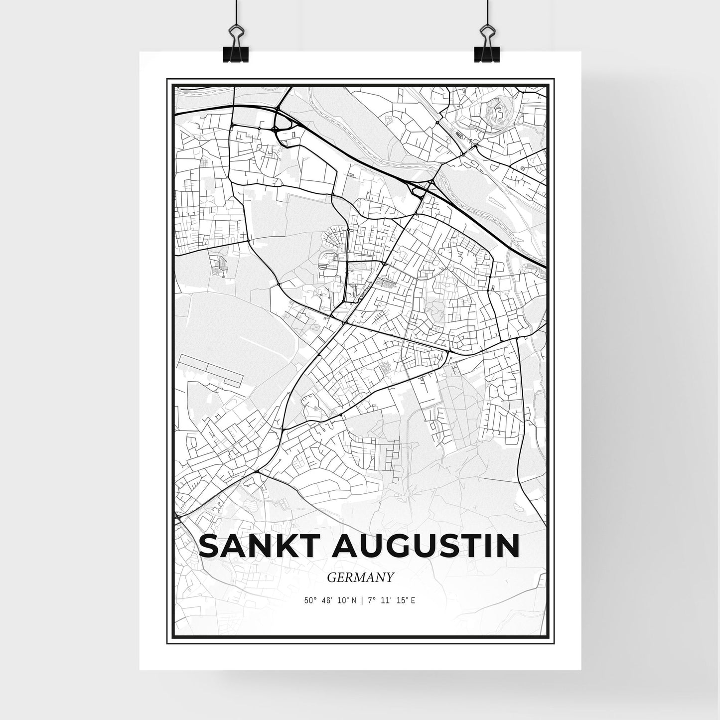 Sankt Augustin Germany - Premium City Map Poster