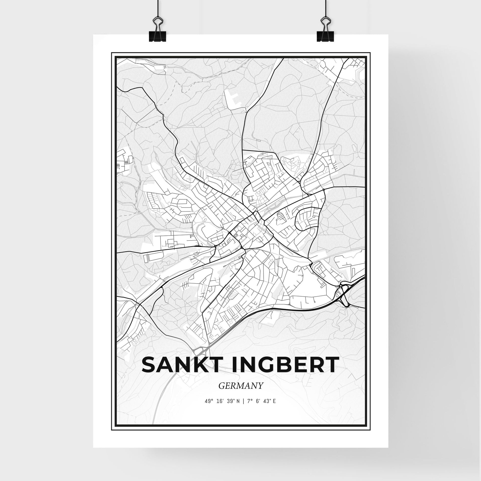 Sankt Ingbert Germany - Premium City Map Poster