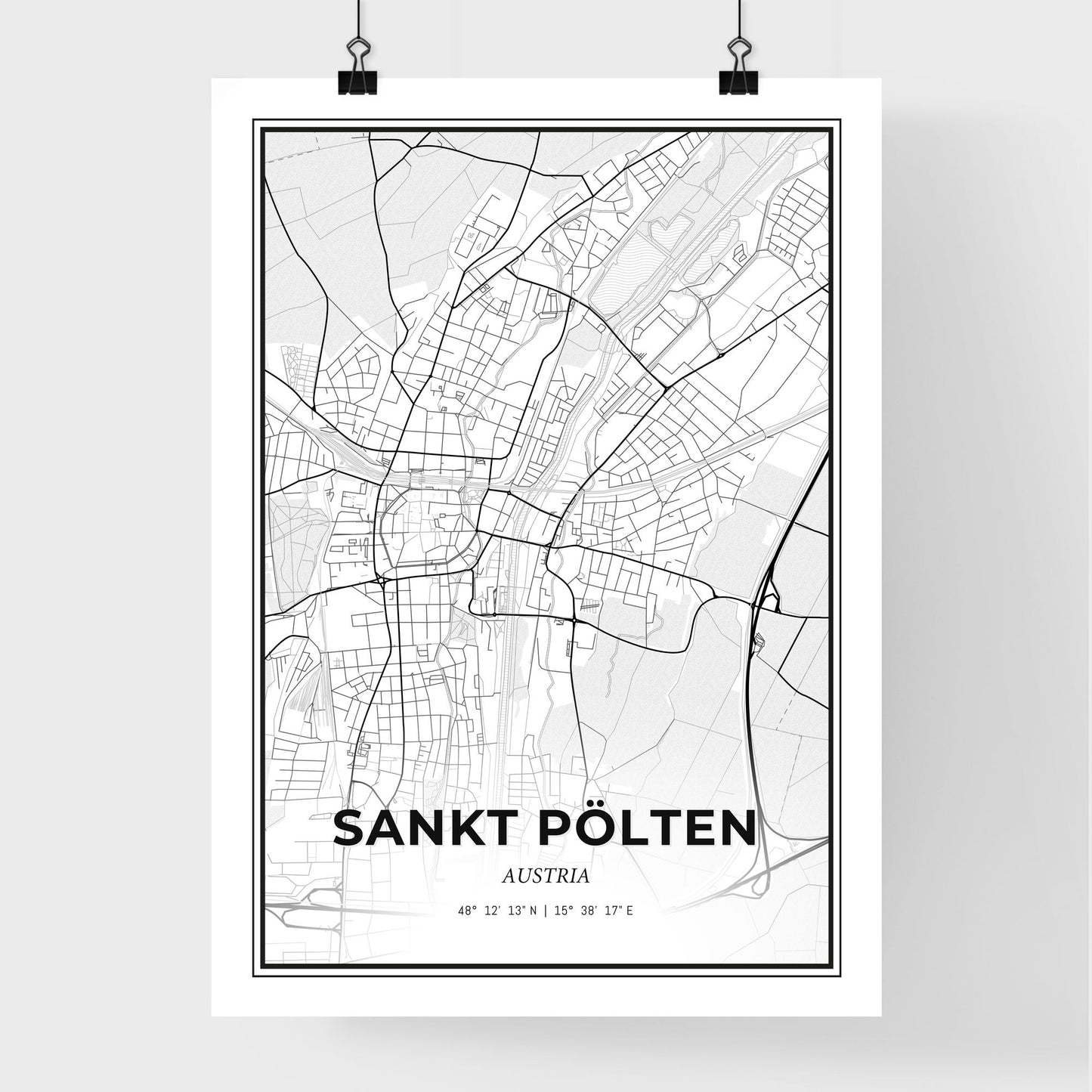 Sankt Pölten Austria - Premium City Map Poster