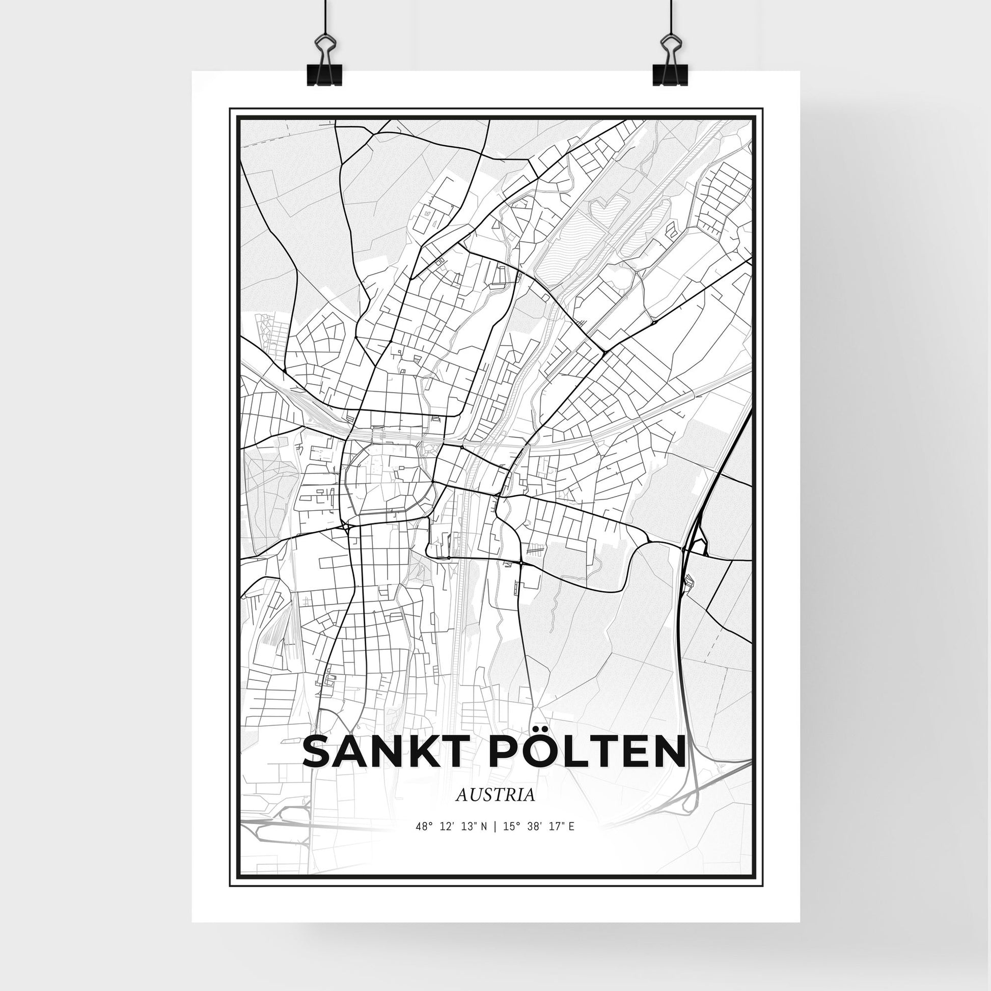 Sankt Pölten Austria - Premium City Map Poster