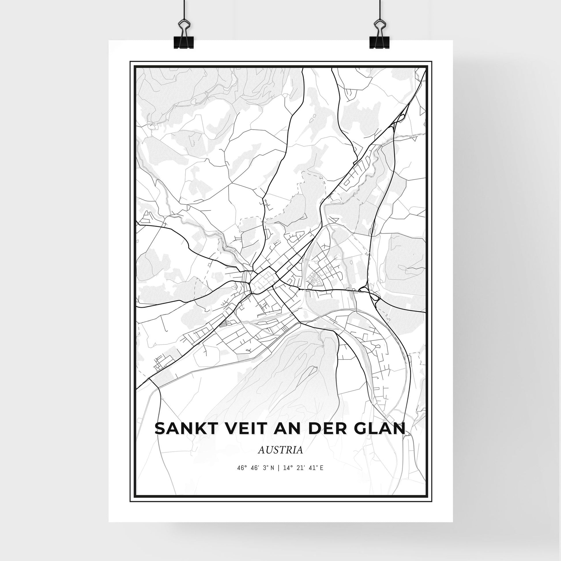 Sankt Veit an der Glan Austria - Premium City Map Poster