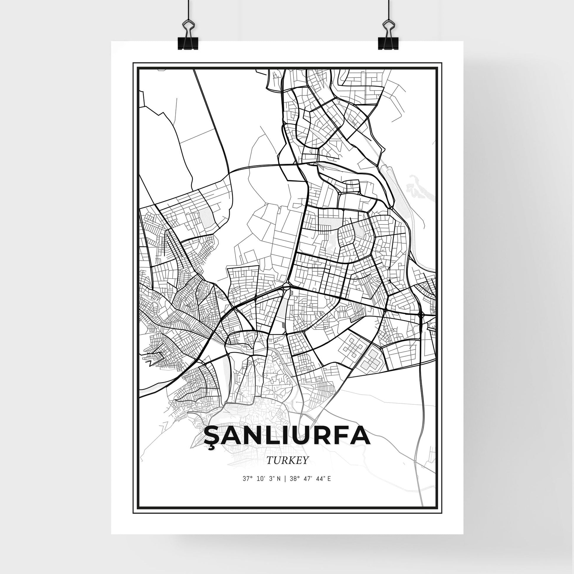 Şanlıurfa Turkey - Premium City Map Poster