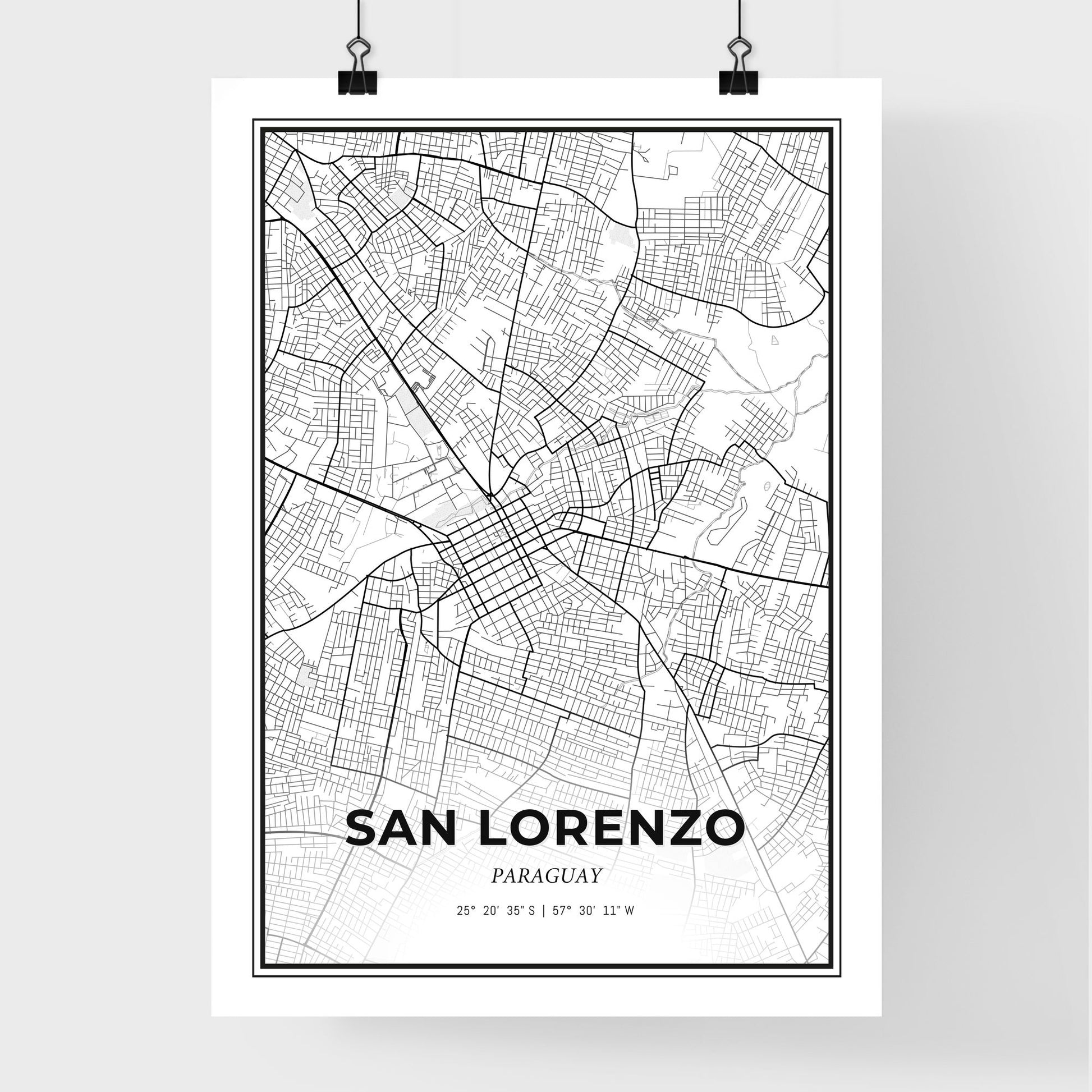 San Lorenzo Paraguay - Premium City Map Poster