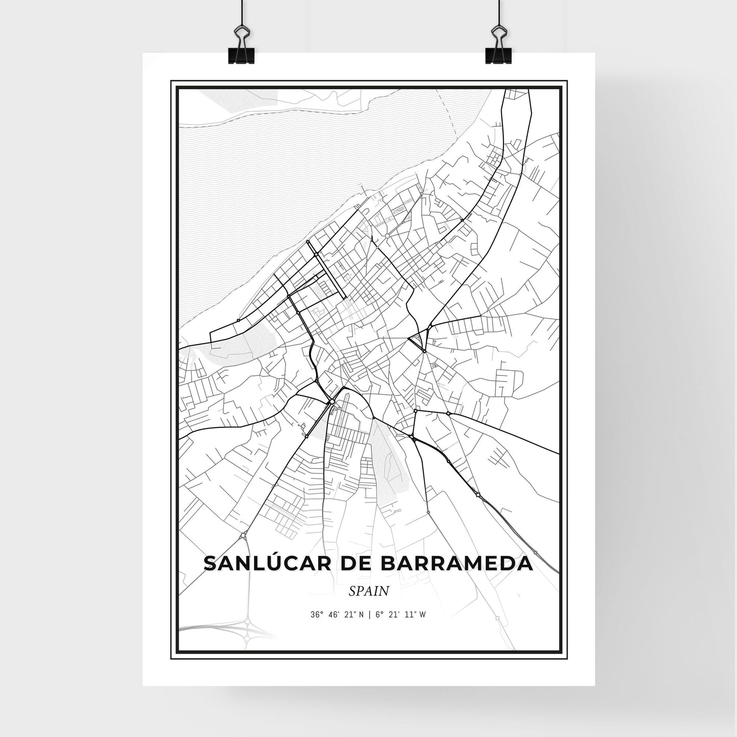 Sanlúcar de Barrameda Spain - Premium City Map Poster