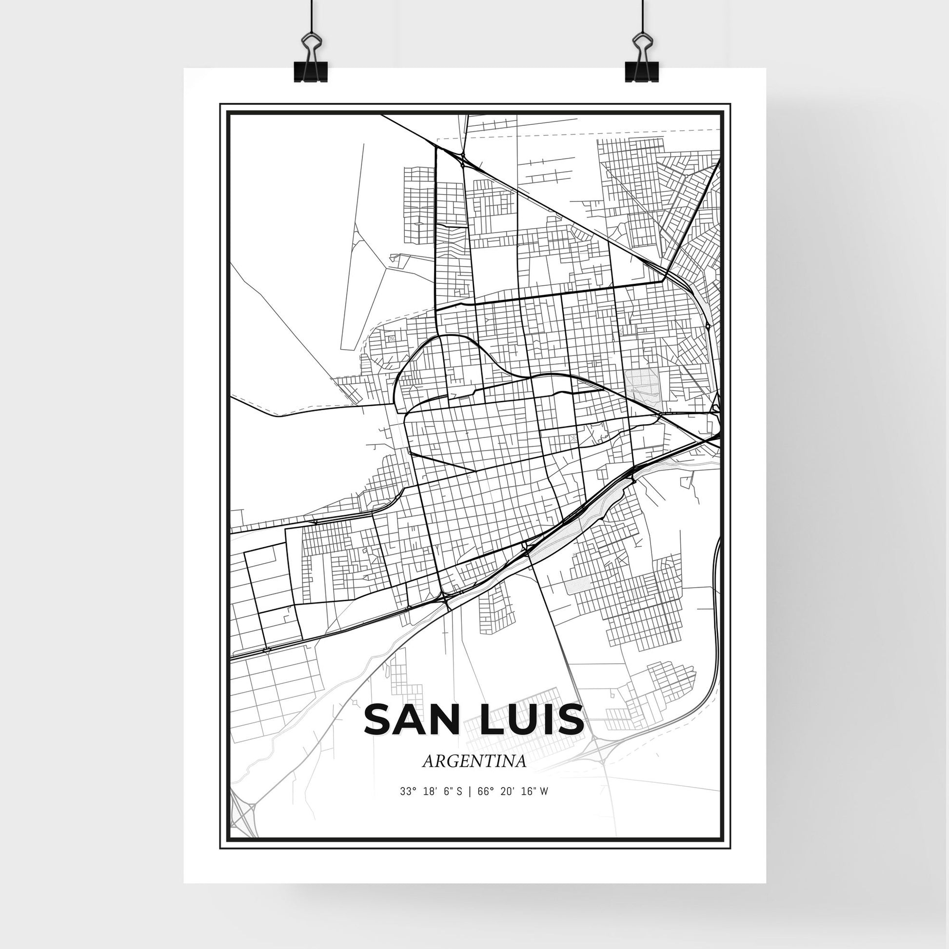 San Luis Argentina - Premium City Map Poster