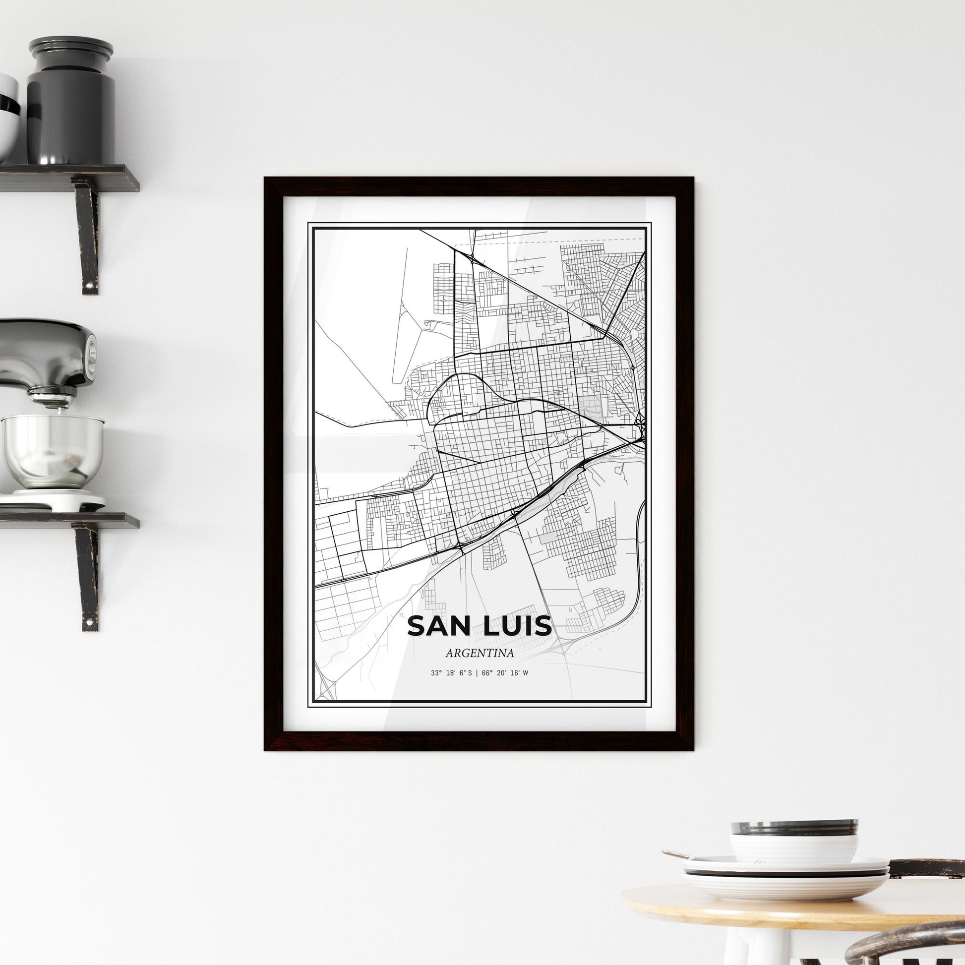 San Luis Argentina - Minimal City Map