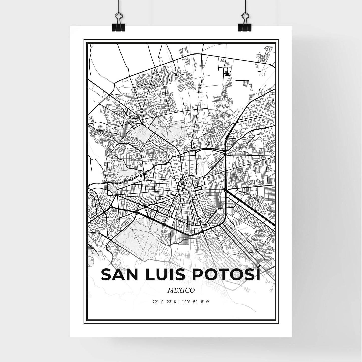 San Luis Potosí Mexico - Premium City Map Poster