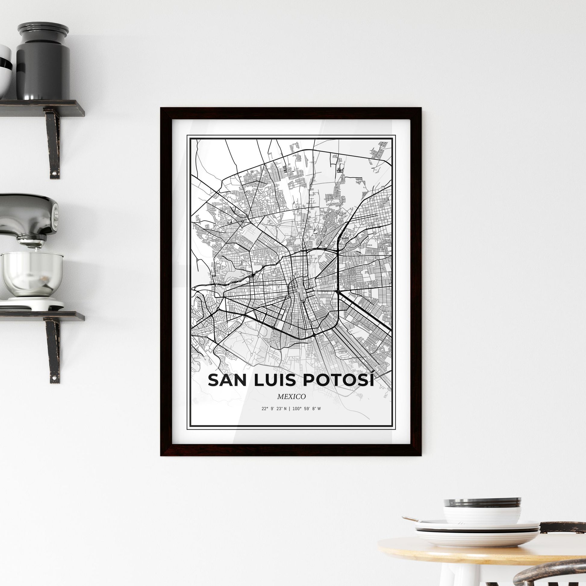 San Luis Potosí Mexico - Minimal City Map