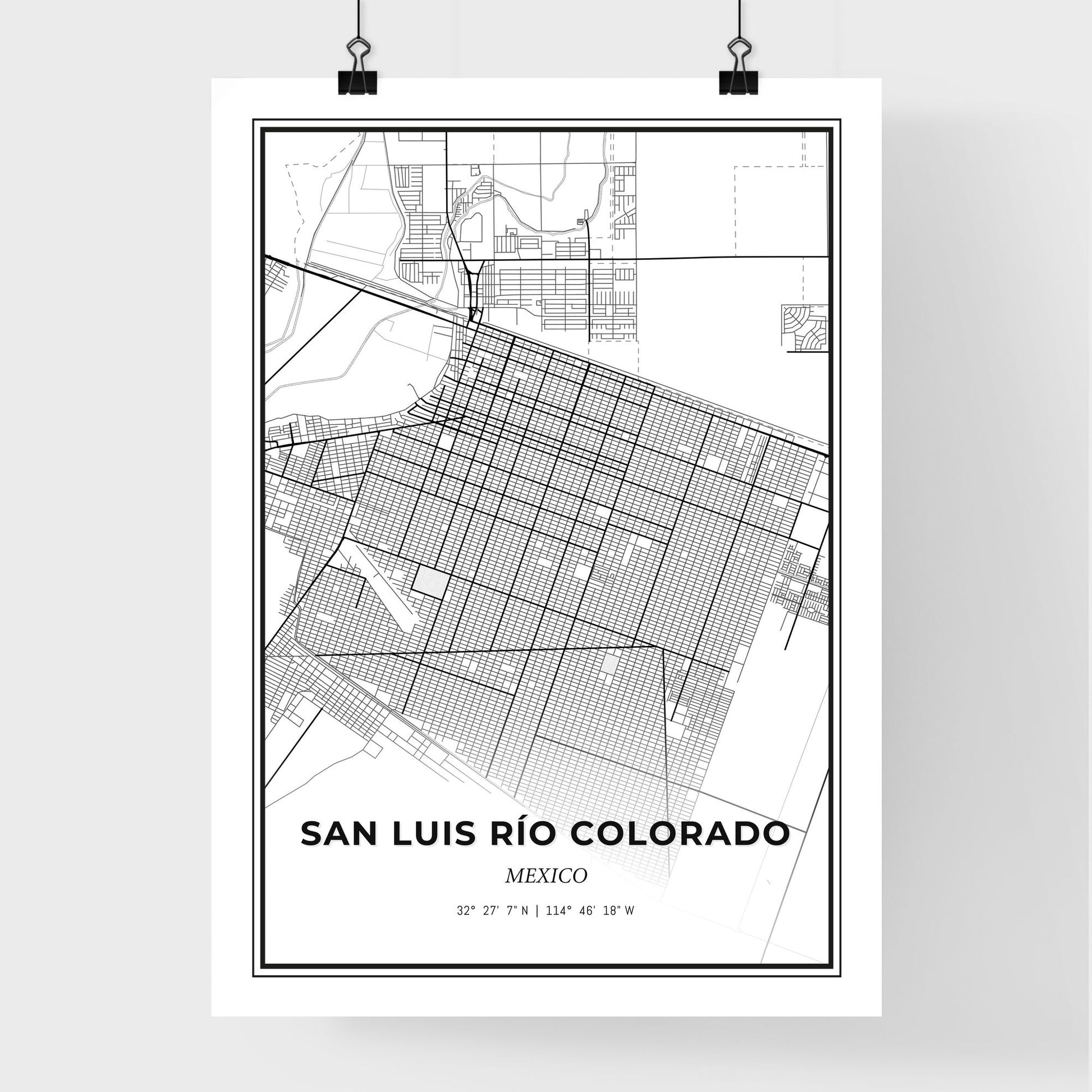 San Luis Río Colorado Mexico - Premium City Map Poster