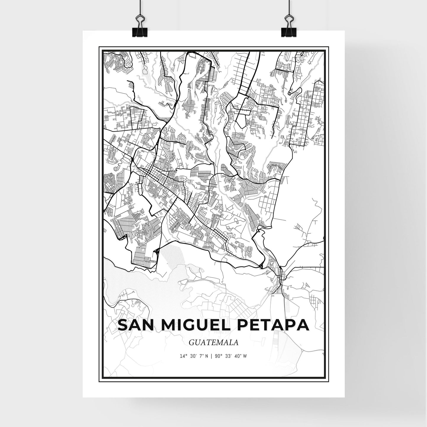 San Miguel Petapa Guatemala - Premium City Map Poster