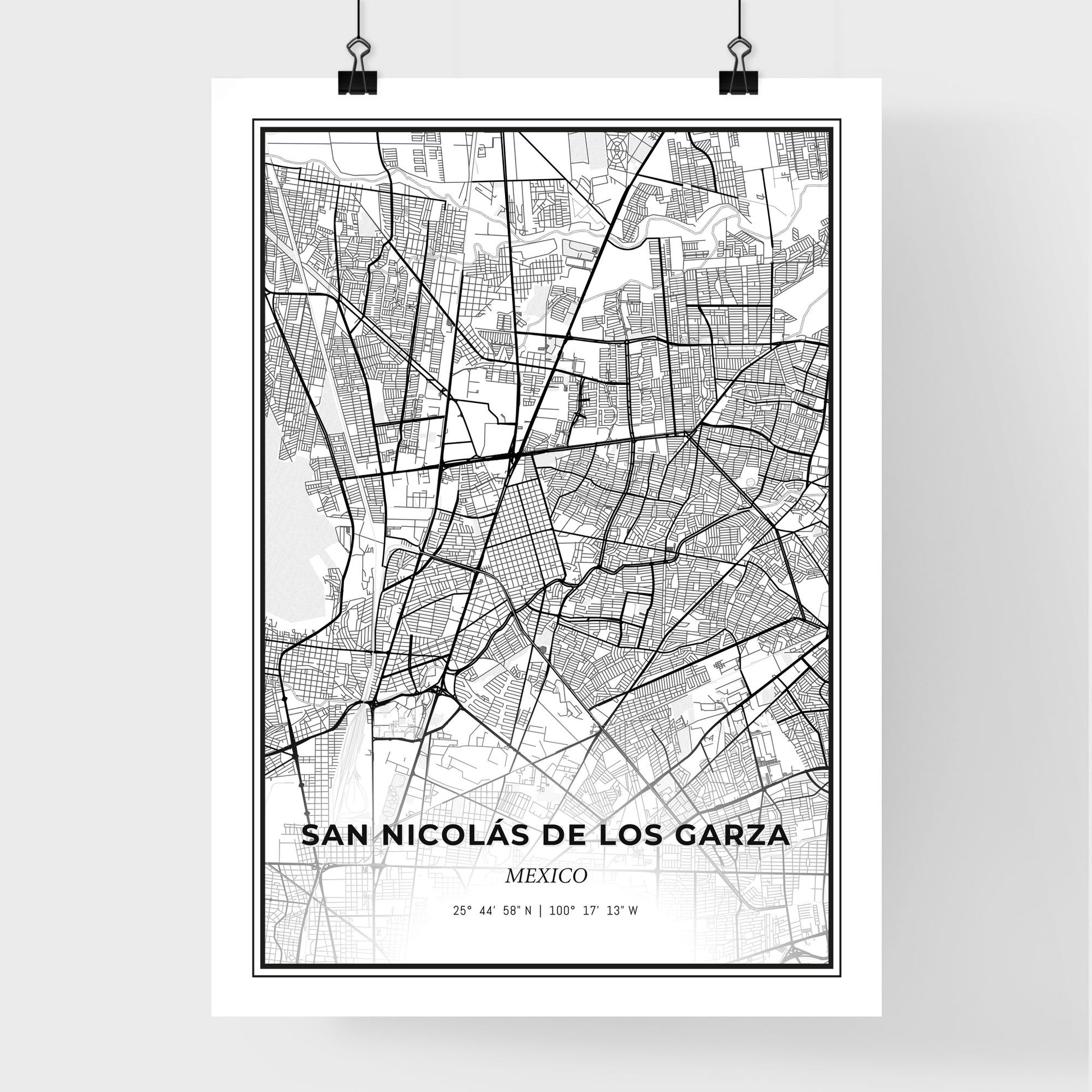 San Nicolás de los Garza Mexico - Premium City Map Poster