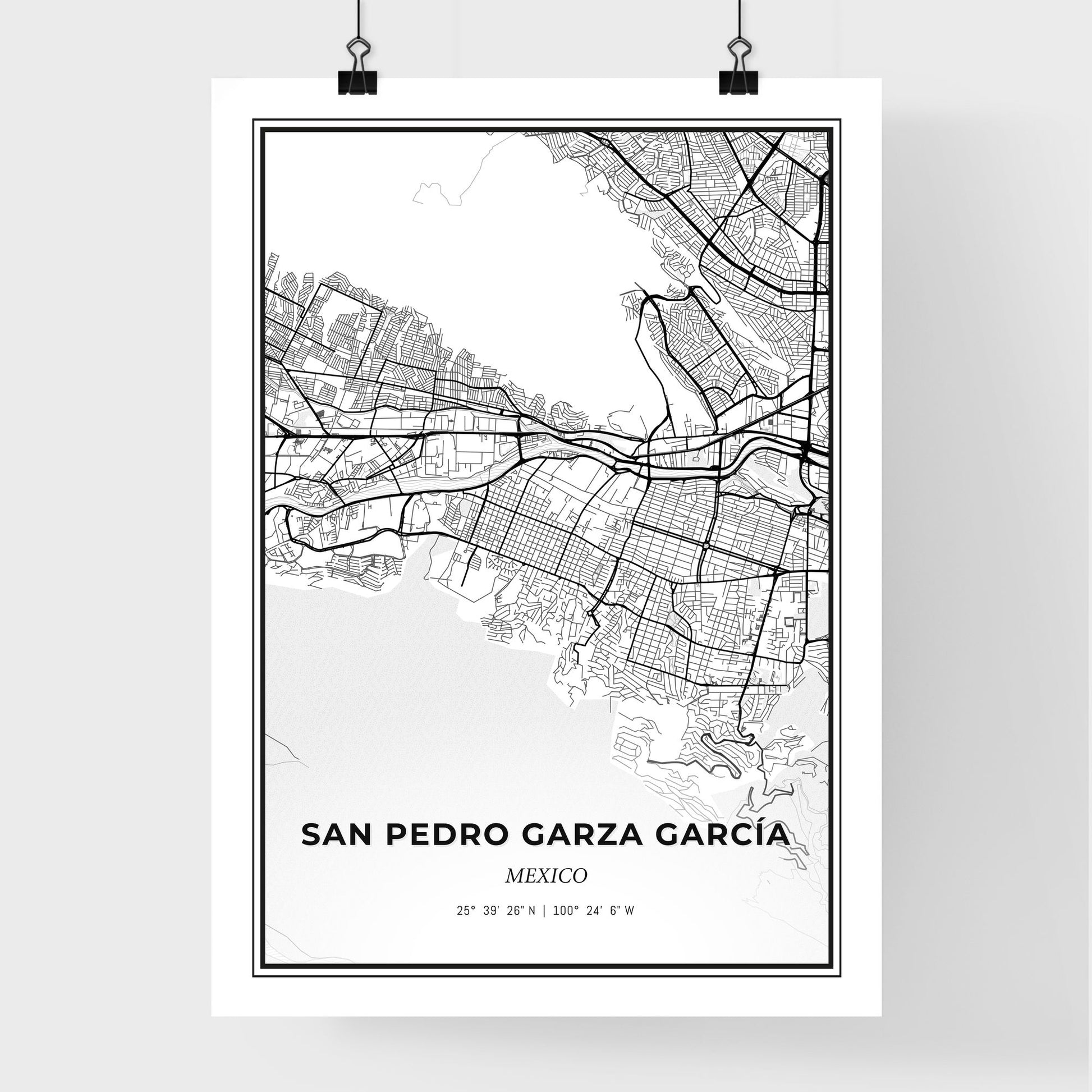 San Pedro Garza García Mexico - Premium City Map Poster